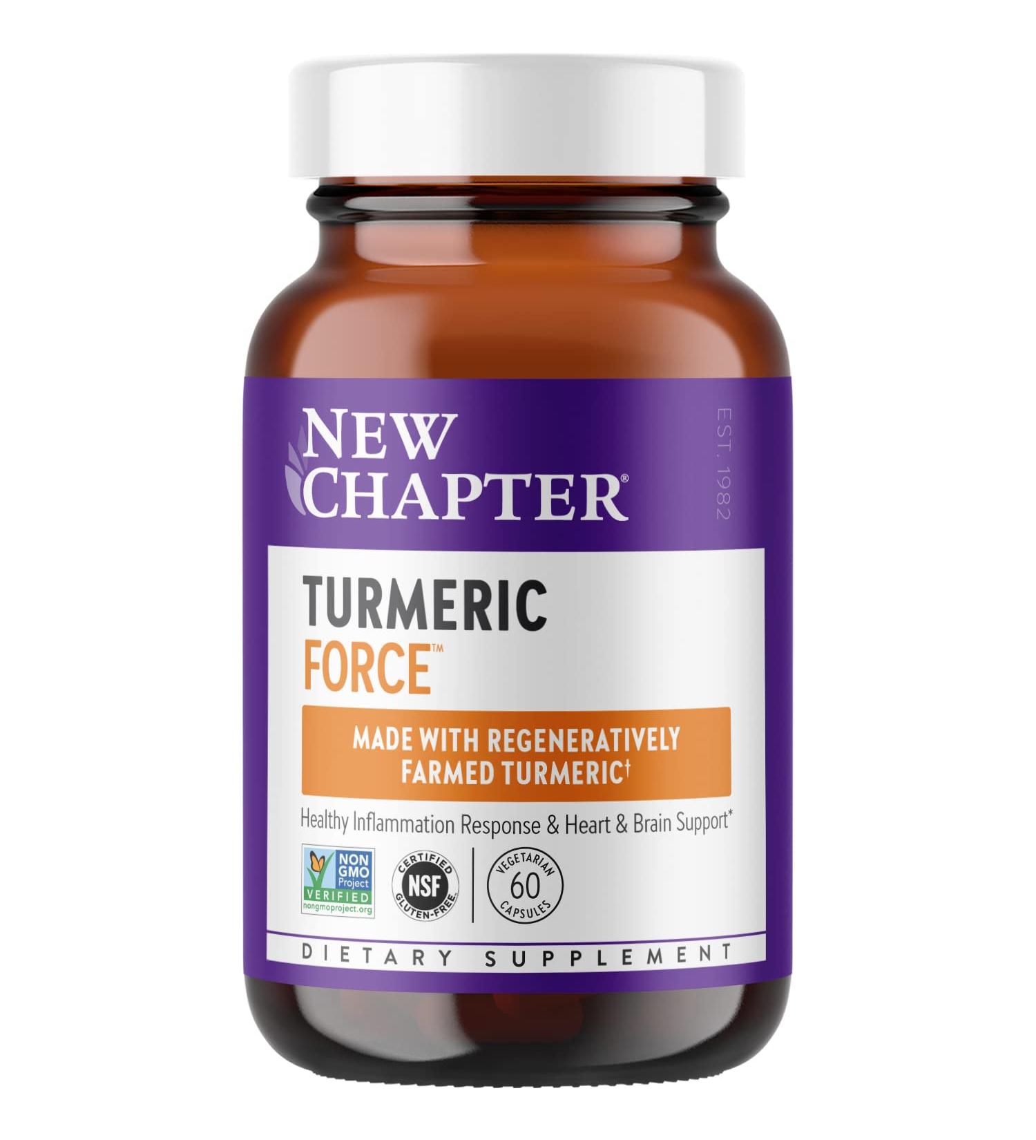 New Chapter Turmeric Curcumin Supplement - 60 Capsules | Natural Anti-Inflammatory & Antioxidant - Buy Online on GoSupps.com