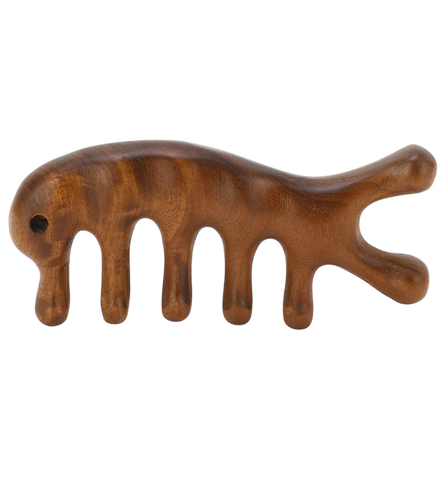 Premium Sandalwood Hood Scalp Massage Comb - Wide Tooth Wooden Hair Comb for Stress Relief & Relaxation - Buy Online on GoSupps.com
