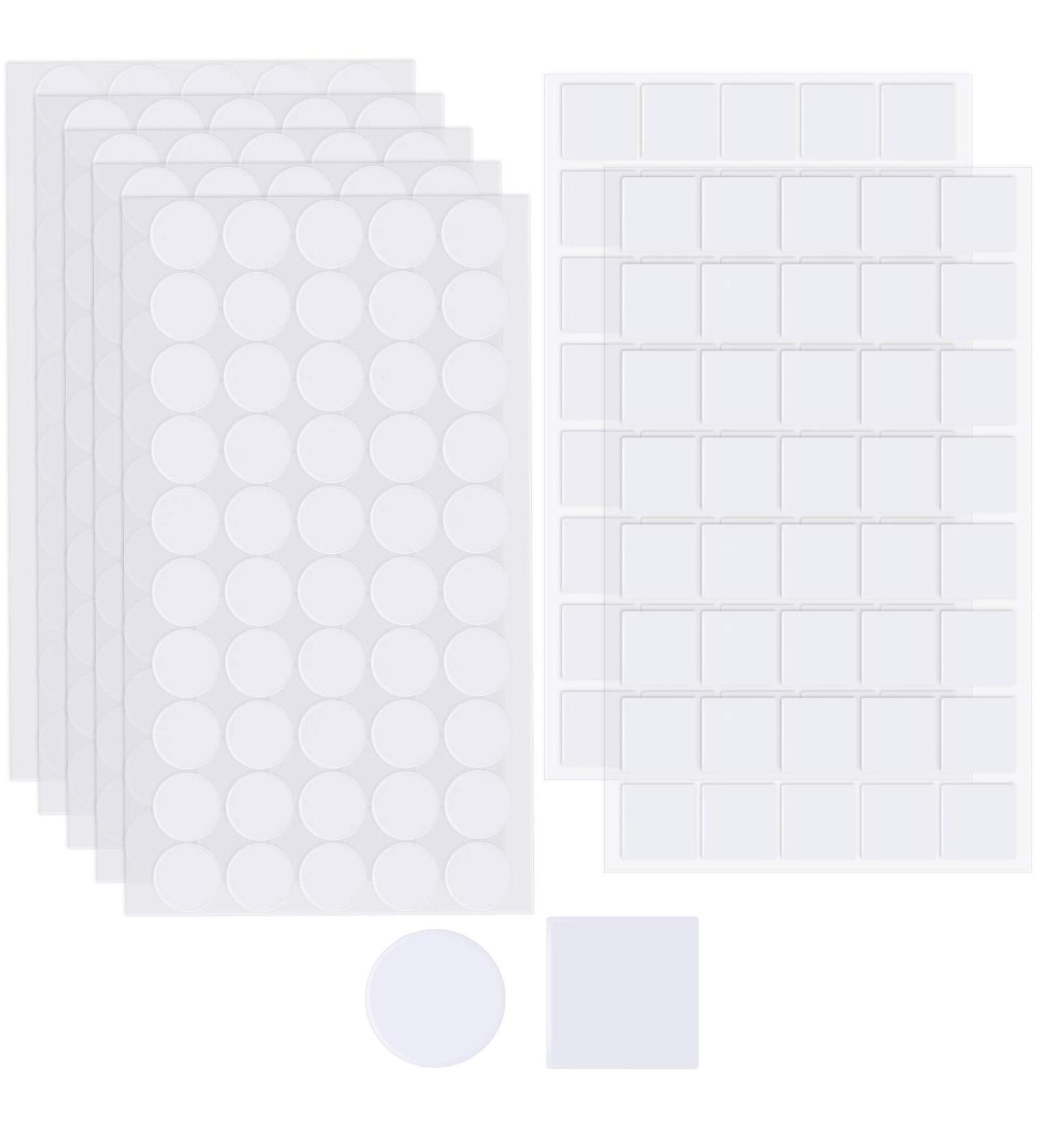 Clear Self Adhesive Dots  Clear Double Sided Stickers Include Square and Round Adhesive Stickers  No Traces Sticky Sticker Double Sided Tape for Classroom Office Home Wall Tile Decoration (280 Pieces) - Buy Online on GoSupps.com