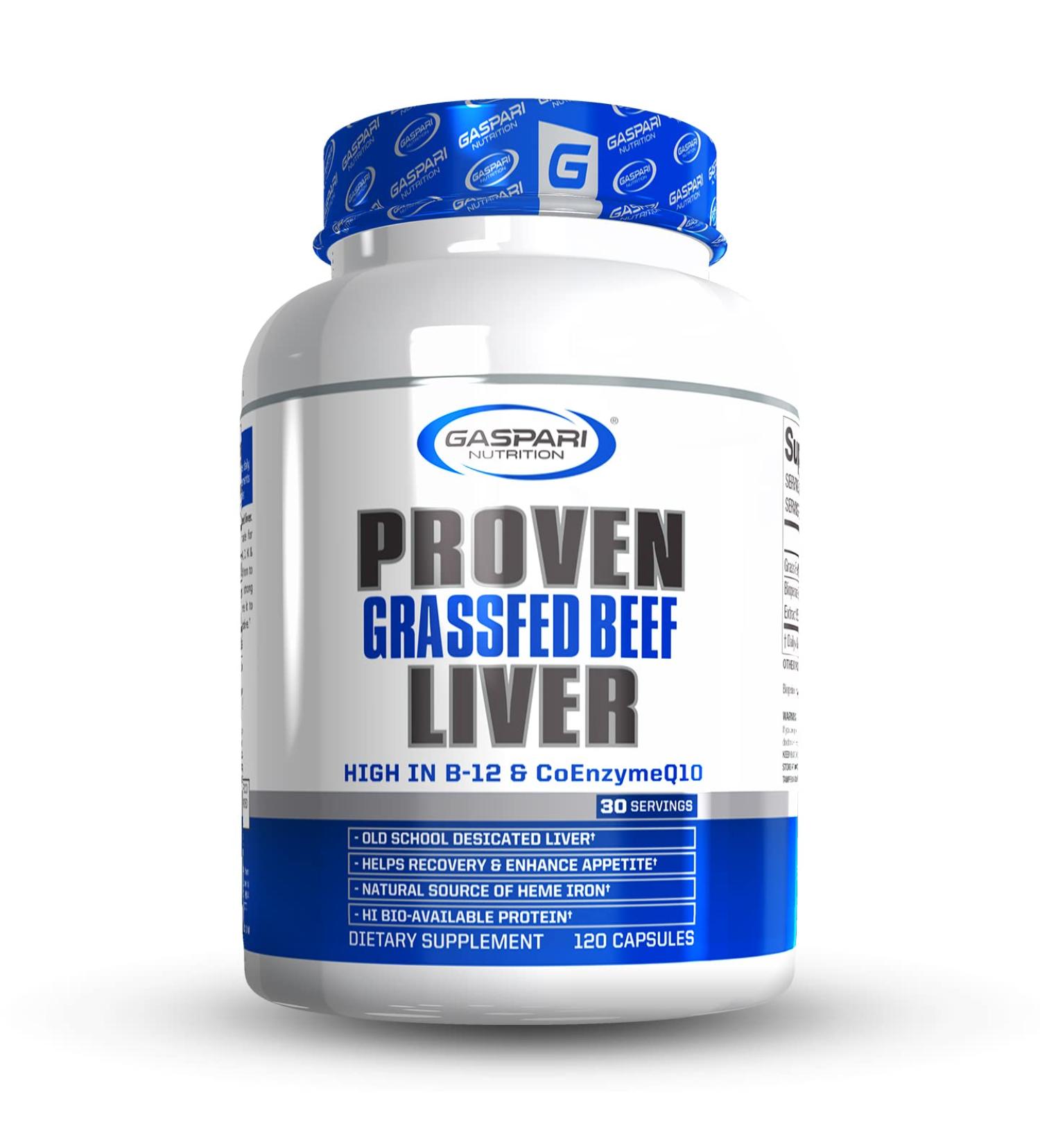 Gaspari Nutrition Proven Liver, Grass-fed Beef Liver, Nutritionally Dense Superfood, Supports Athletic Performance, Natural Growth Factors, Old School Supplements (30 Servings) - Buy Online on GoSupps.com
