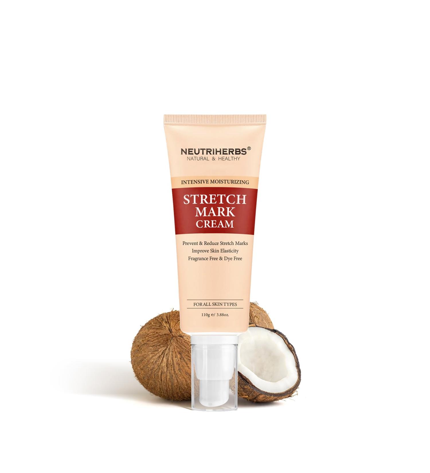 Neutriherbs Stretch Mark Cream - Best Pregnancy & Weight Fluctuation Skin Care with Shea Butter & Coconut Oil - 3.88 Oz - Buy Online on GoSupps.com