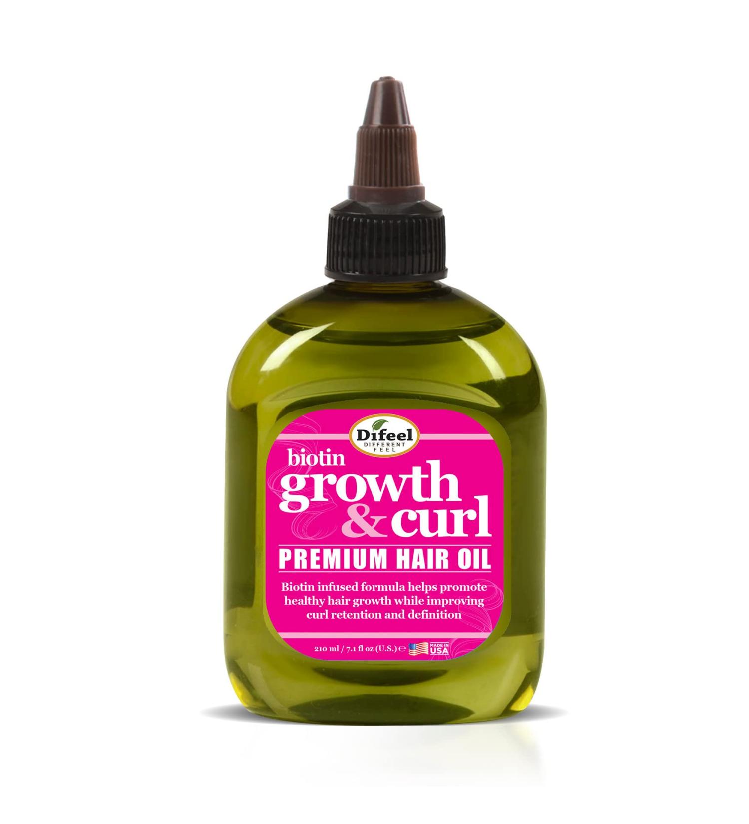 Difeel Growth & Curl Biotin Premium Hair Oil 8 oz - Promotes Hair Growth and Enhances Curls - Buy Online on GoSupps.com