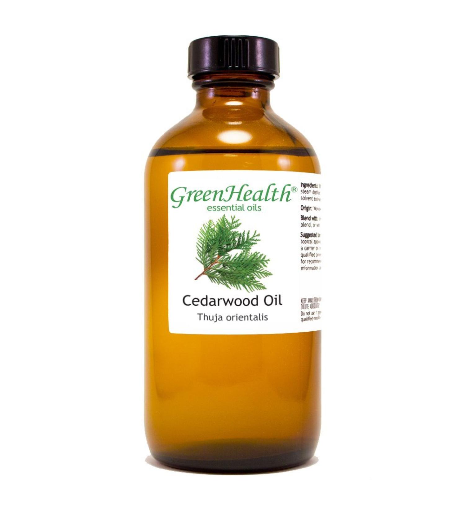 Cedarwood Essential Oil 8 fl oz (237 ml) Glass Bottle w/Cap 100% Pure Essential Oil GreenHealth