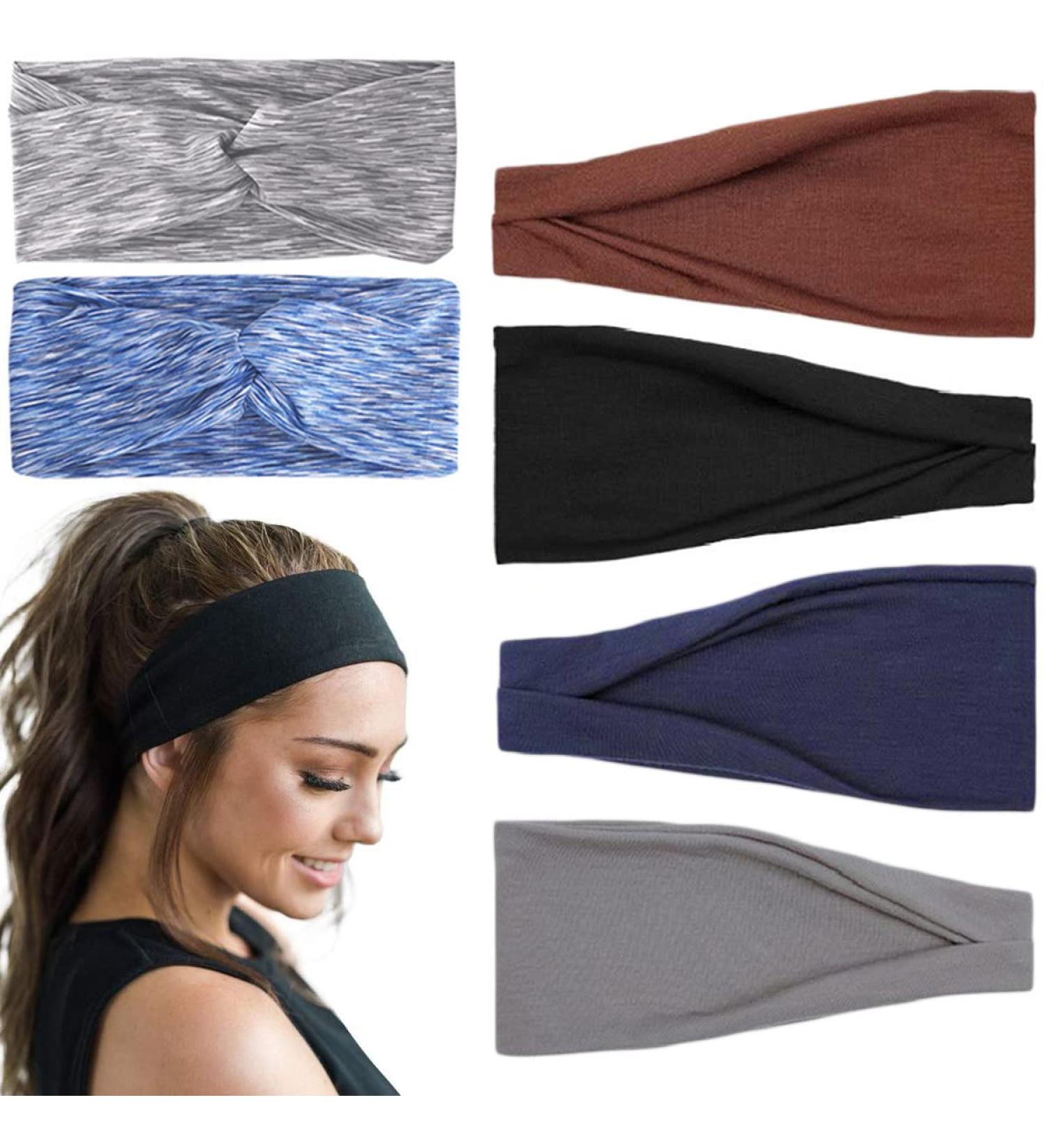 Shop 6 Colors Women's Sports Headbands - Elastic Hair Bands for Running Yoga & More - Ideal for All Head Sizes - Buy Online on GoSupps.com