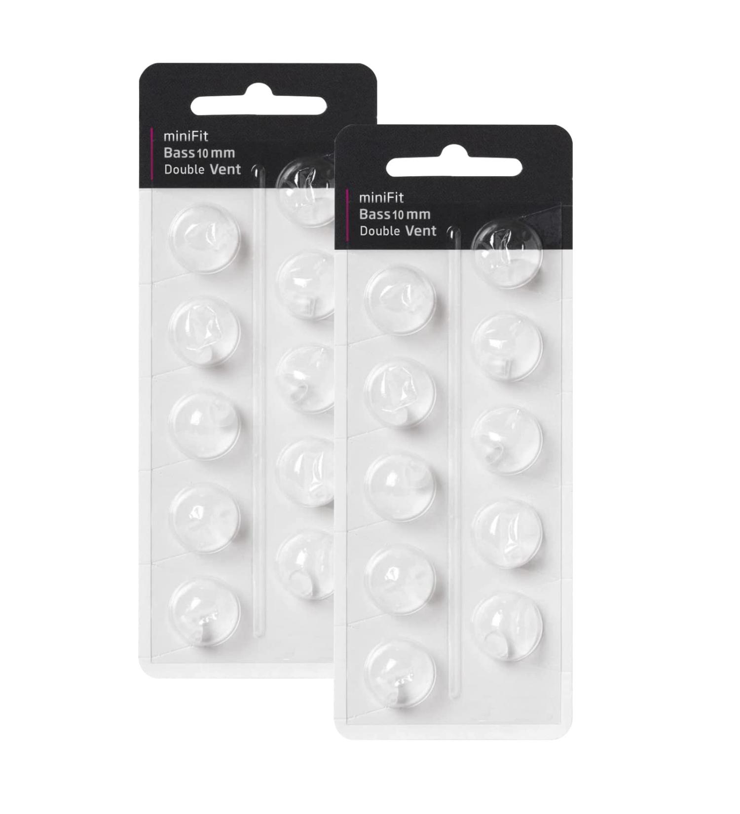 Hearing Aid Domes for Oticon - Minifit Double Vent Bass Domes (6mm 2 Pack) & Universal 10mm Domes | Premium Replacement Supplies - Buy Online on GoSupps.com