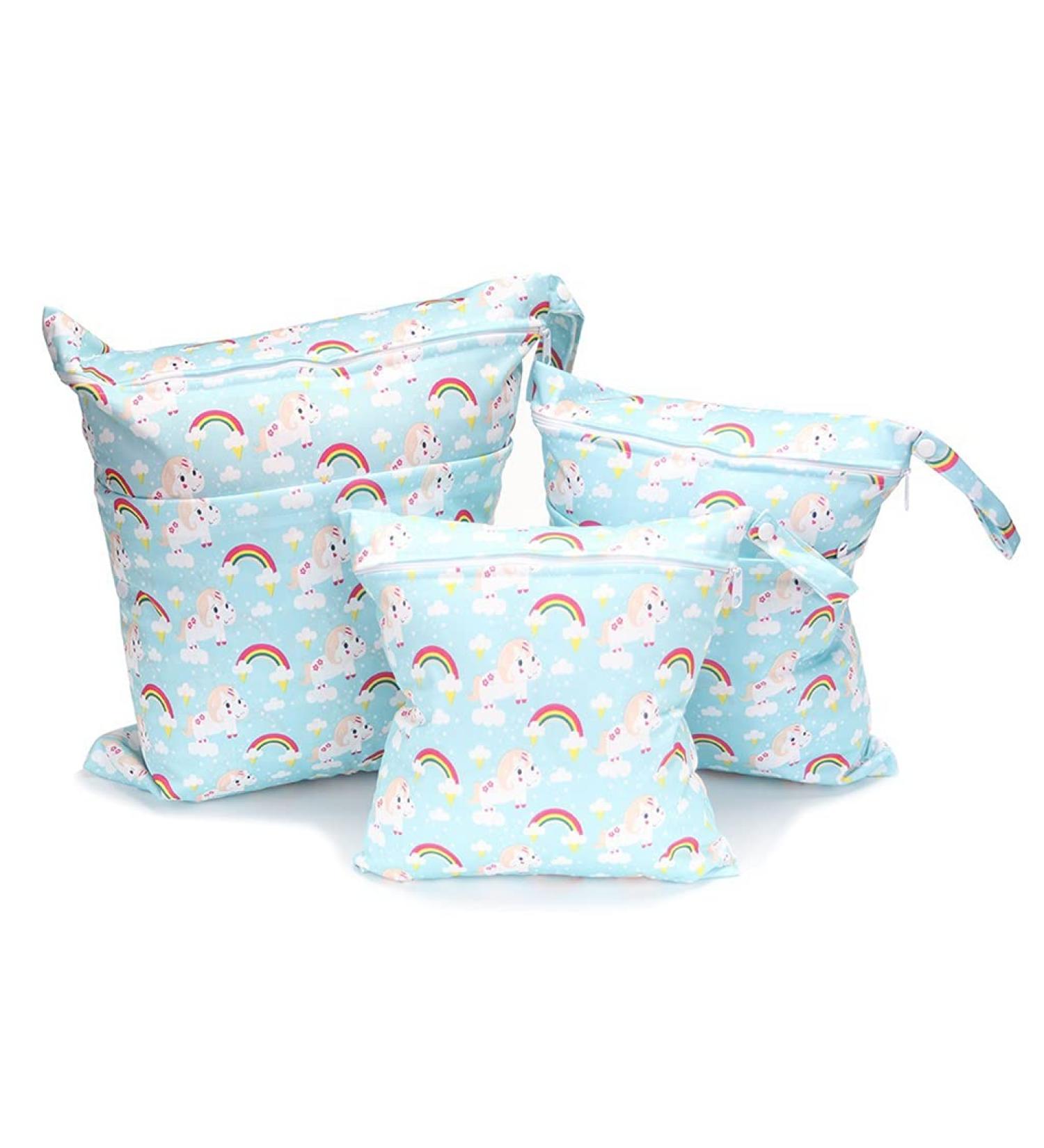 EGURS 3-Piece Diaper Bag Set with Reusable Wetbag & Organizer - Rainbow Horse Design for Babies & Accessories - Buy Online on GoSupps.com
