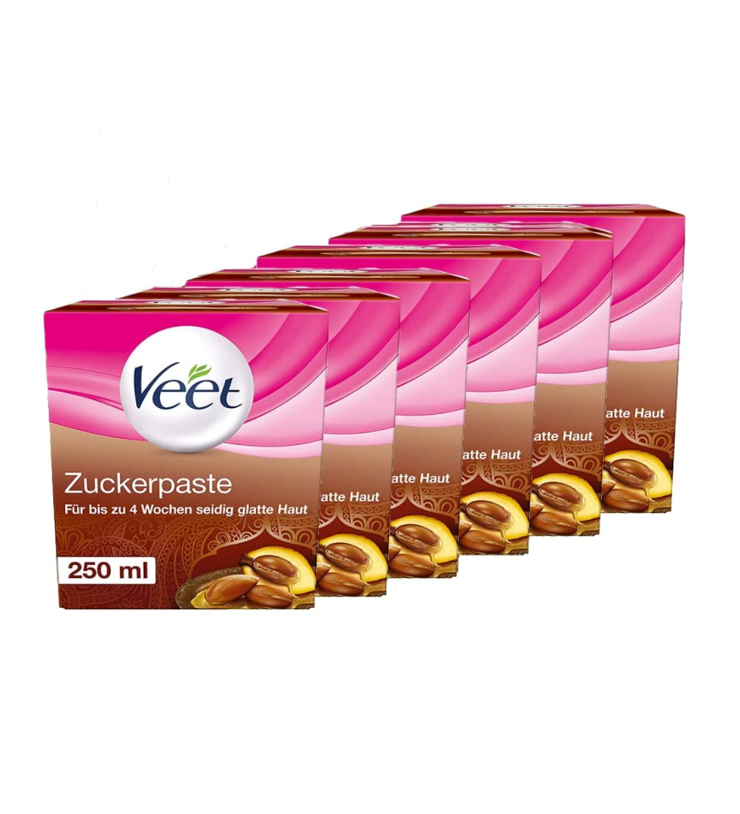 Sugaring Sugar Paste for Hair Removal - Veet 6-Pack (6x250ml) for Noticeably Smooth Skin up to 4 Weeks - Buy Online on GoSupps.com