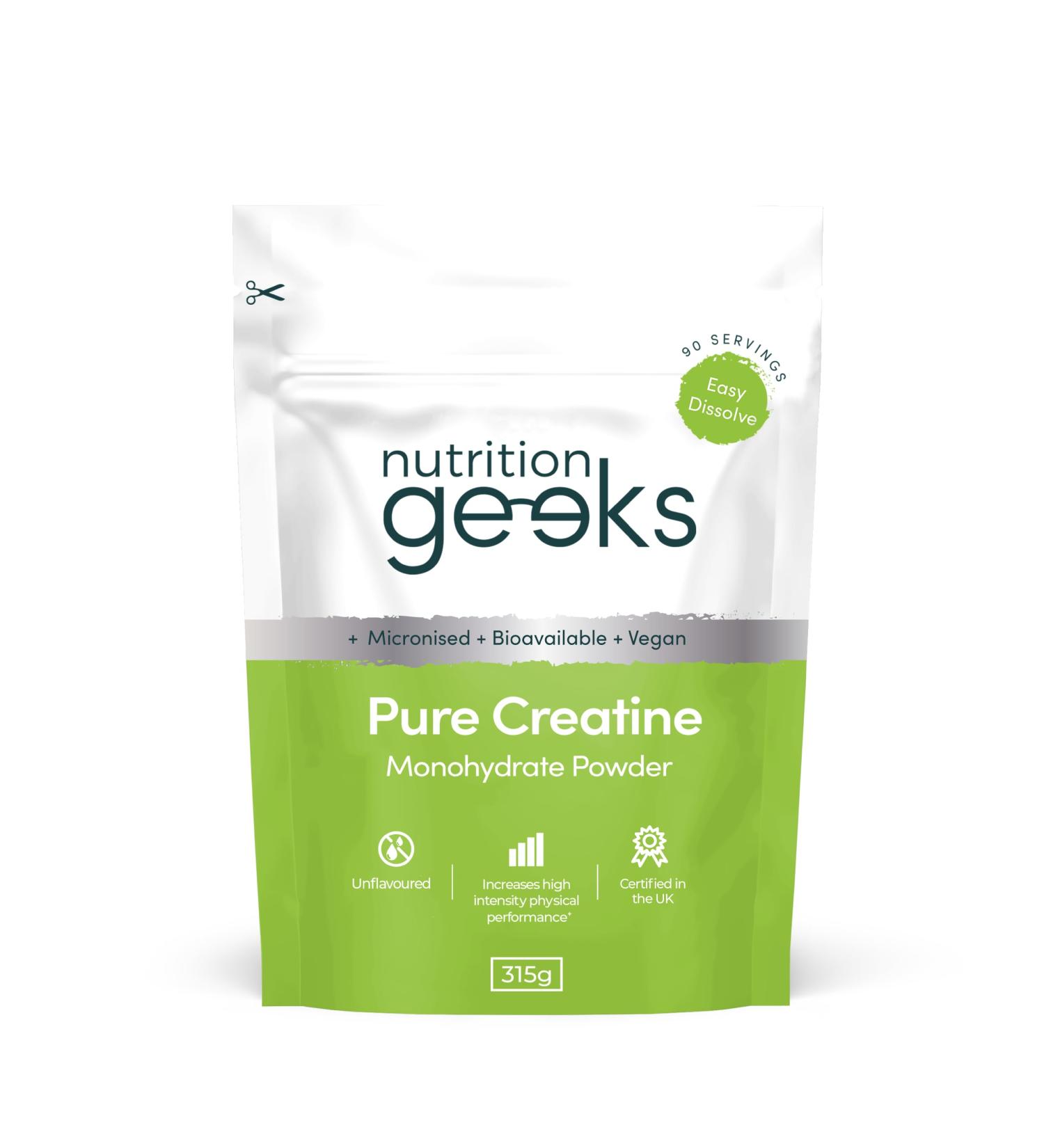 Pure Creatine Monohydrate Powder - 315g (90 Servings) - Easy Dissolve Creatine Powder Unflavoured & Micronised (Not Creatine Gummies or Creatine Tablets) Vegan Creatine for Women and Men - Buy Online on GoSupps.com