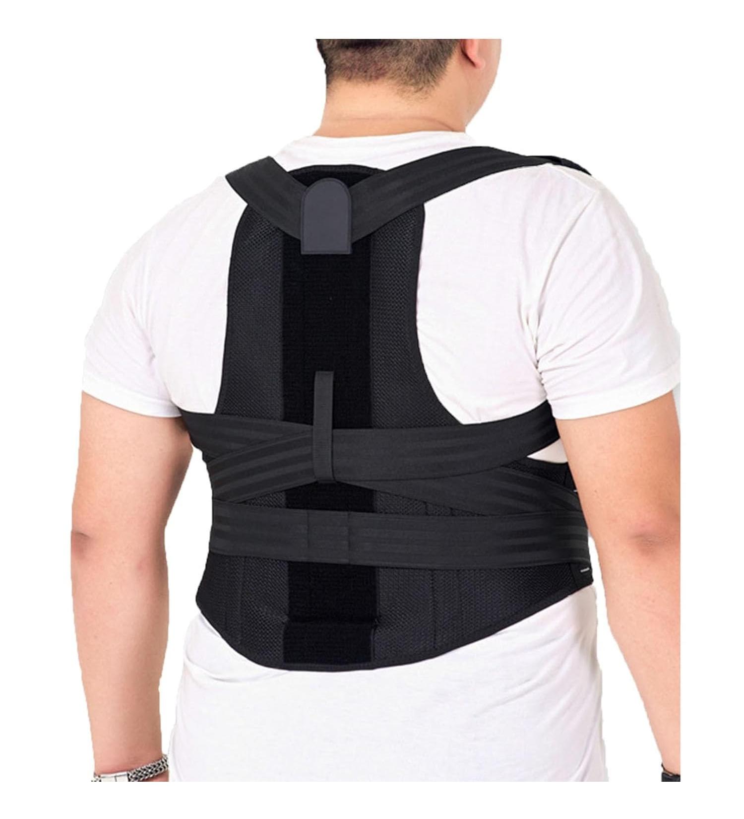 70-140kg Plus Size Back Brace Posture Corrector For Men Women Dual Compression Elastic Back Support Belt Pain Relief For Neck Back Shoulders Lumbar Support Belt gift 5XL Black - Buy Online on GoSupps.com