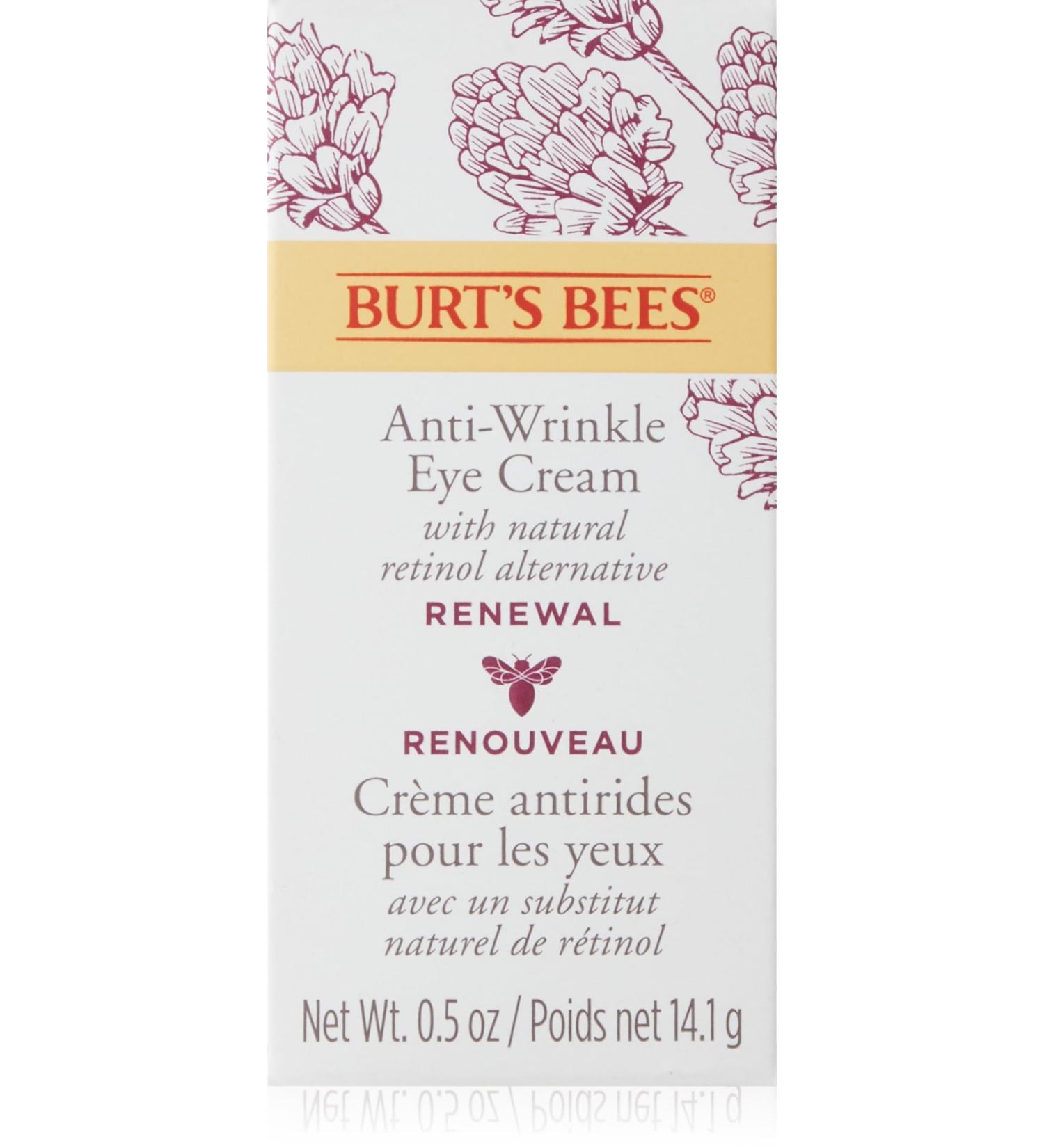 Burt's Bees Eye Cream Renewal Anti-Wrinkle Eye Cream with Bakuchiol Natural Retinol Alternative 14.1 g - Buy Online on GoSupps.com