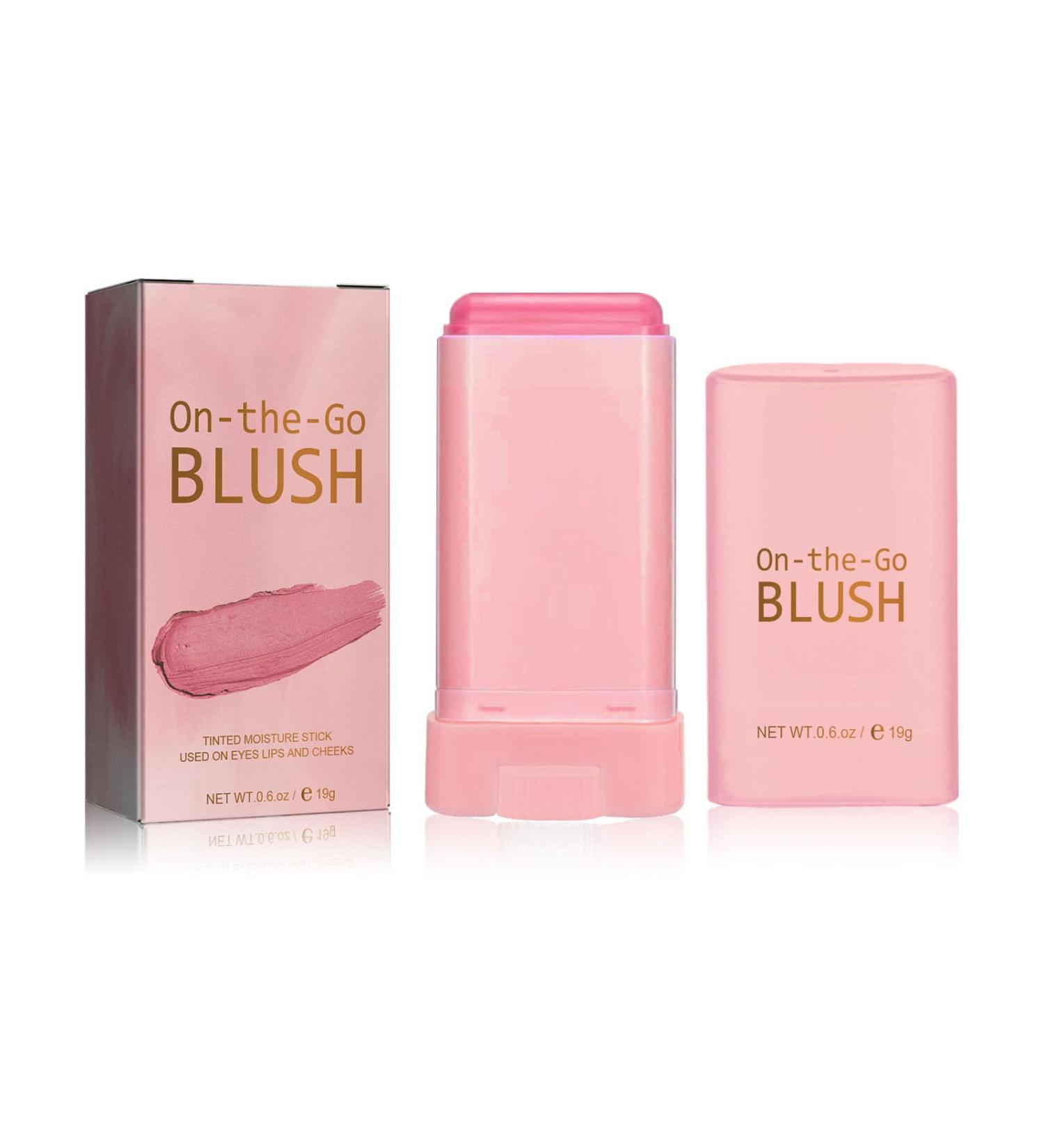 On-The-Go Makeup Blush Stick Blush Stick 2-in-1 Cheek and Lip Tint Soft Cream for Lips/Eyeshadow/Cheek Makeup Long-Lasting Waterproof On-The-Go Solid Blush Stick (Pink) - Buy Online on GoSupps.com