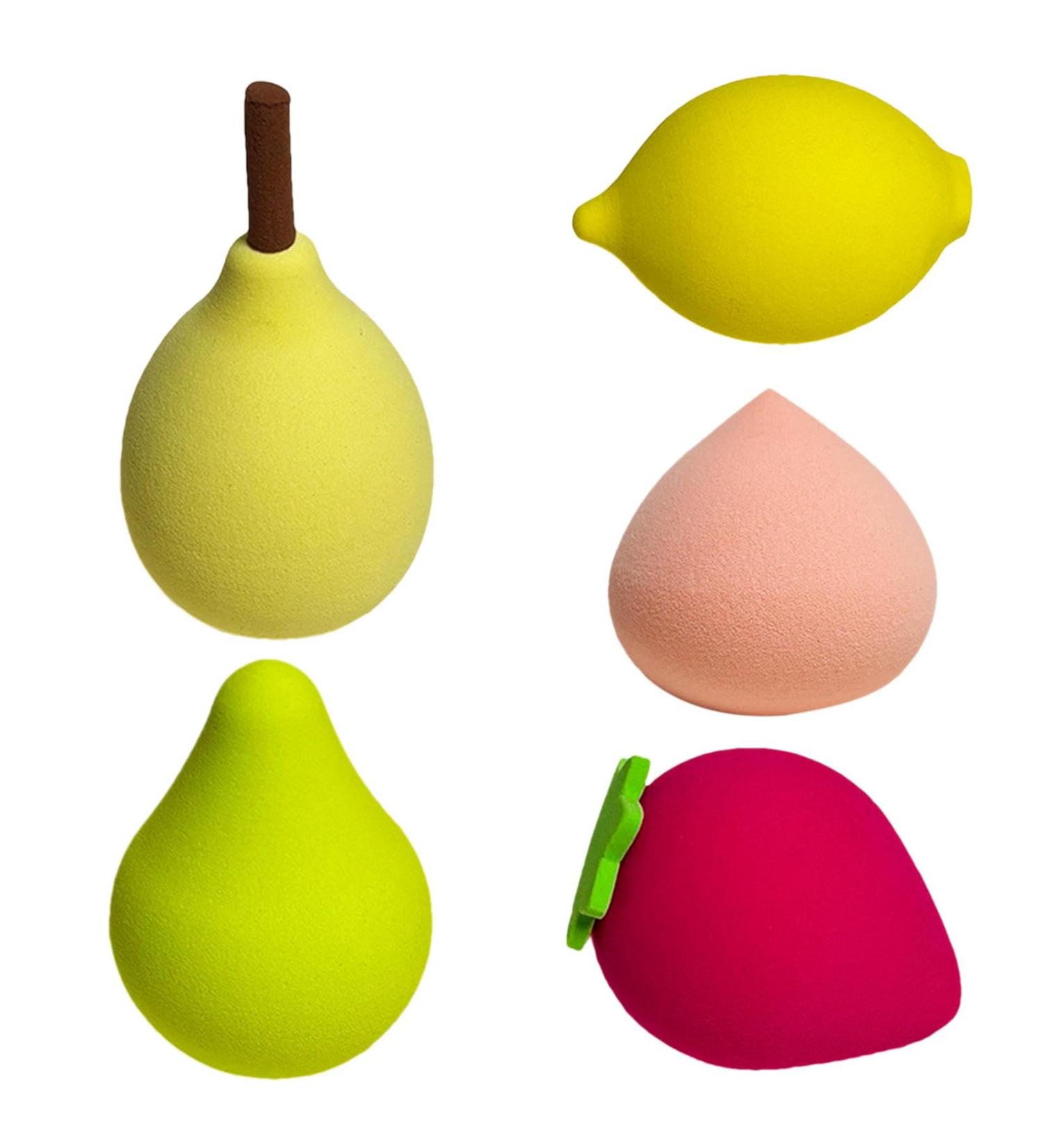 Fruit Beauty Egg High Density Soft Beauty Foundation Sponge Multi-colored Fruit Shaped Makeup Sponge Makeup Blender Cosmetics Sponge Beauty Sponge Dry & Wet Use For Cream Liquid And Powder Multicolor - Buy Online on GoSupps.com