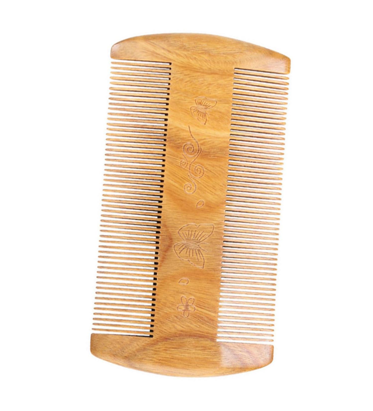 Beavorty 2-St Green Sandalwood Beard & Mustache Comb for Men - Pocket Size Wooden Grooming Brush - Buy Online on GoSupps.com