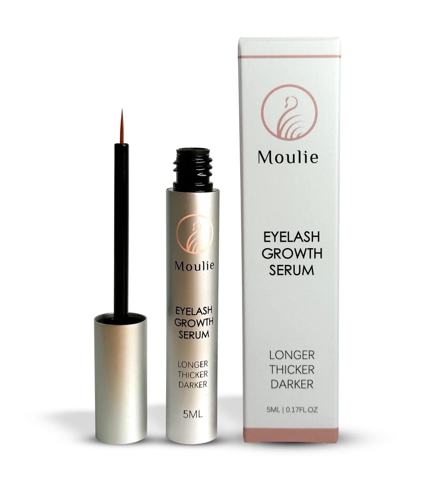 Moulie Eyelash Growth Serum - Natural Organic Lash Boost for Longer & Fuller Lashes - Cruelty-Free Formula (5ml) - Buy Online on GoSupps.com
