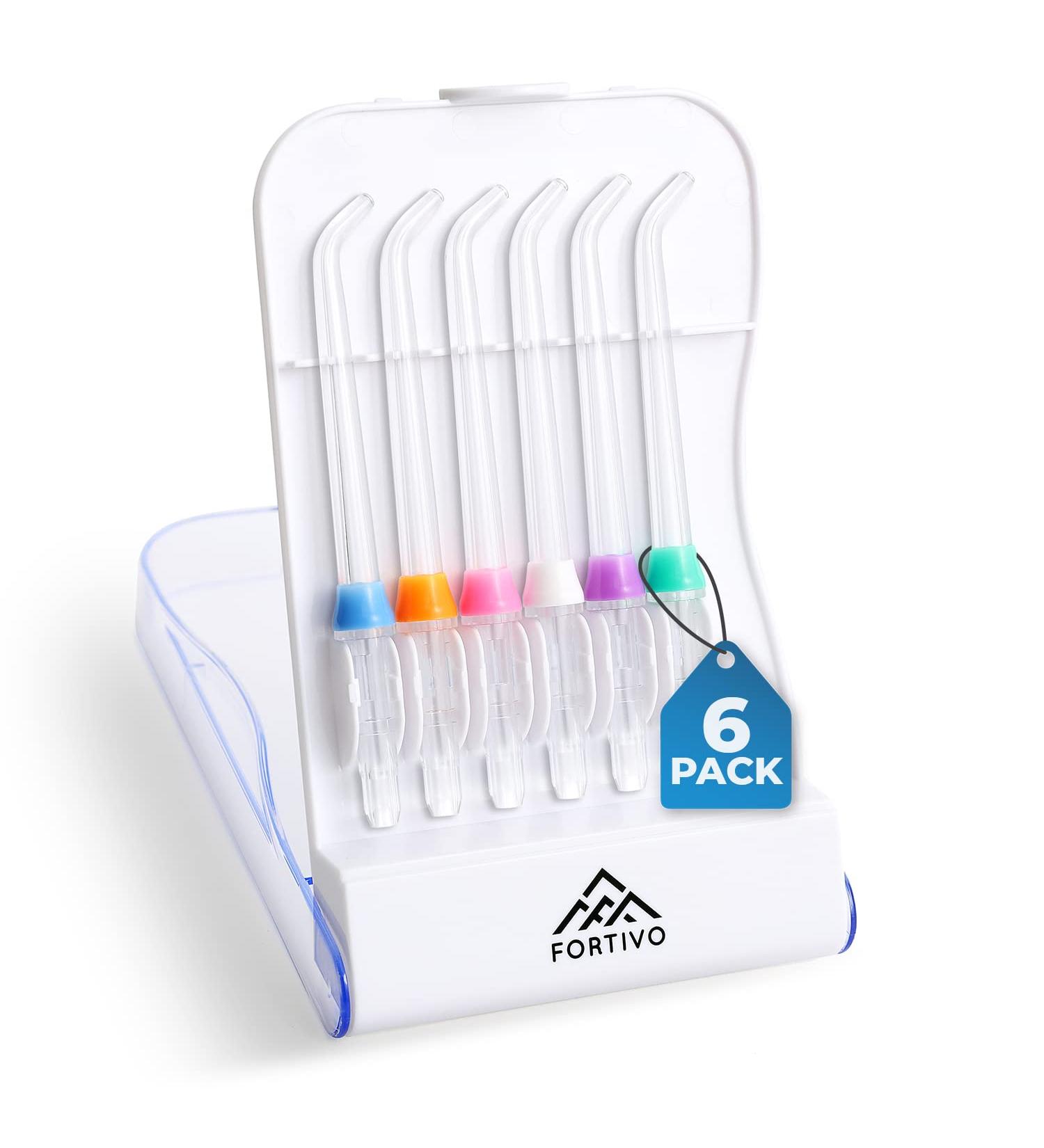 Waterpik Flosser Replacement Tips with Case - 6 Pieces | Compatible with Waterpik Oral Irrigator | Orthodontic Tips Included - Buy Online on GoSupps.com