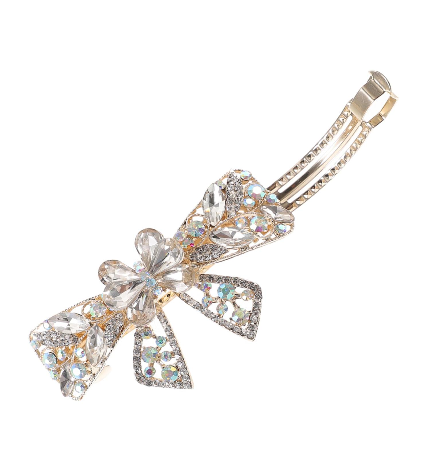 minkissy Hairpins Hair Rollers Clips Hair Clips for Girls Hair Jewelry Hair Accessories Large Hair Clips Bow Tie Top Clip South Korea Headgear Women's Issue Card Alloy White - Buy Online on GoSupps.com