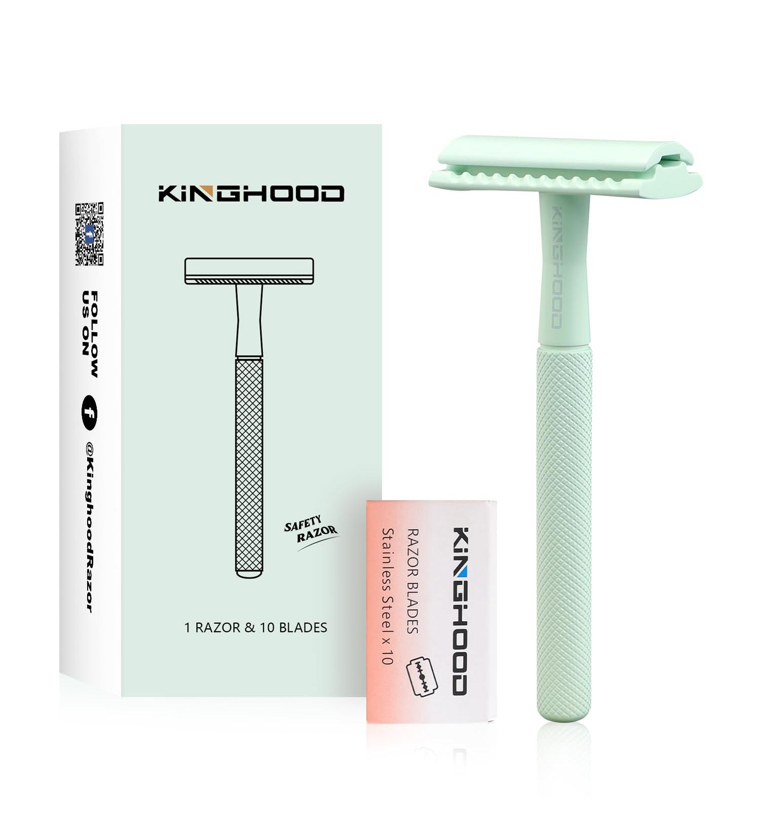 Copper Single Blade Razor | Gentle & Close Shave | Double Edge Safety Razor with 10 Blade Refills | Eco-Friendly Less Irritation for Sensitive Skin | Mint Green - Buy Online on GoSupps.com