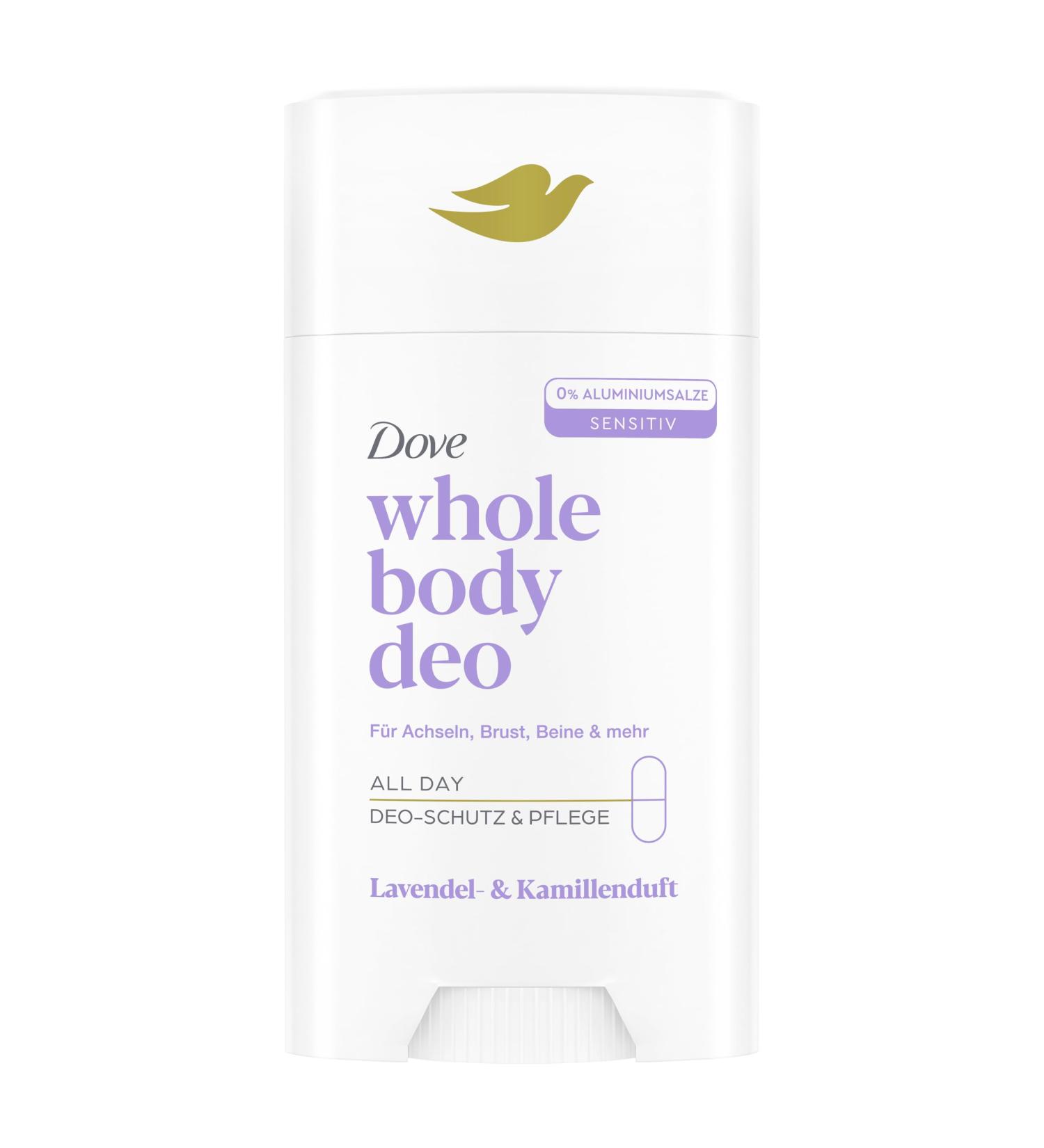  Dove Dove Whole Body Lavender & Chamomile Deodorant Stick with 0% Aluminium Salts for Armpits Chest Legs and More 75ml - Buy Online on GoSupps.com