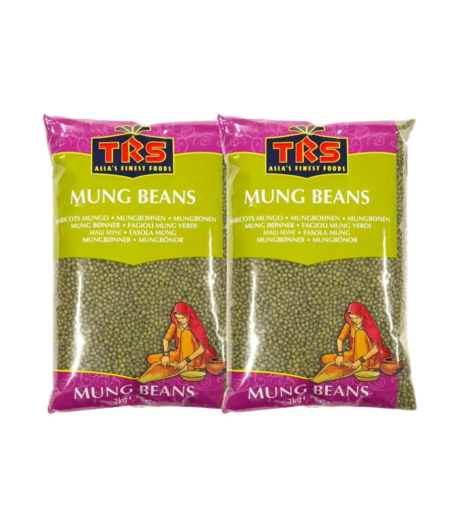 TRS Mung Whole | 2KG | Mung Beans | Green Moong Beans | Moong Beans Whole green | Mung bean | GMO Free | Natural | Vegan | High Protein | Indian Origin (Pack of 2) - Buy Online on GoSupps.com