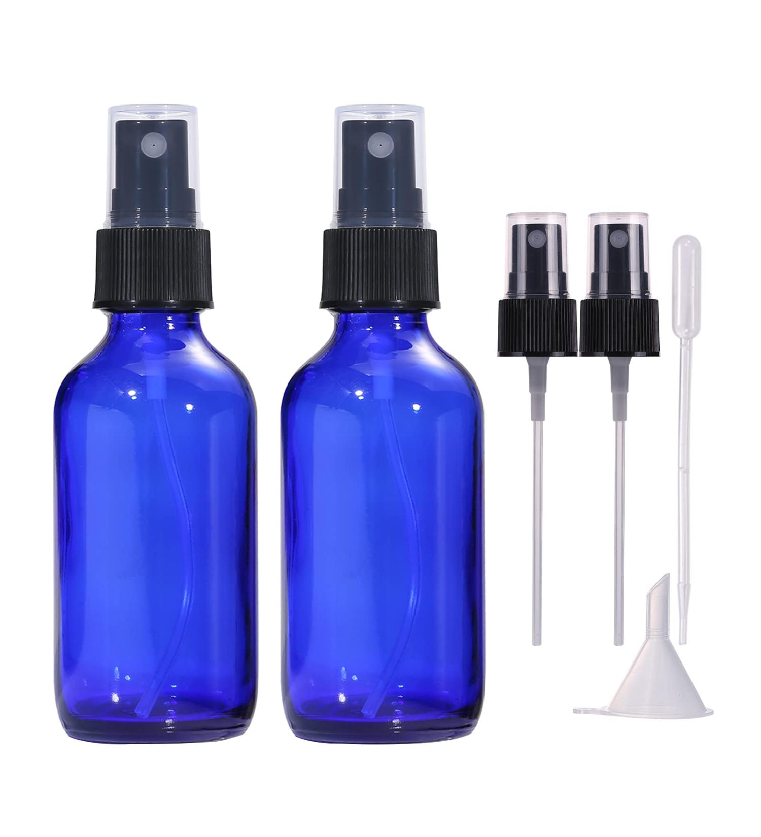 LIYUABU 60ml Empty Blue Glass Spray Bottles Small Fine Mist Atomiser Refillable Reusable Travel Spray Bottles for Essential Oil Hair Aromatherapy Perfumes Cleaning(2 Pack) Blue Paquet de 2 - Buy Online on GoSupps.com