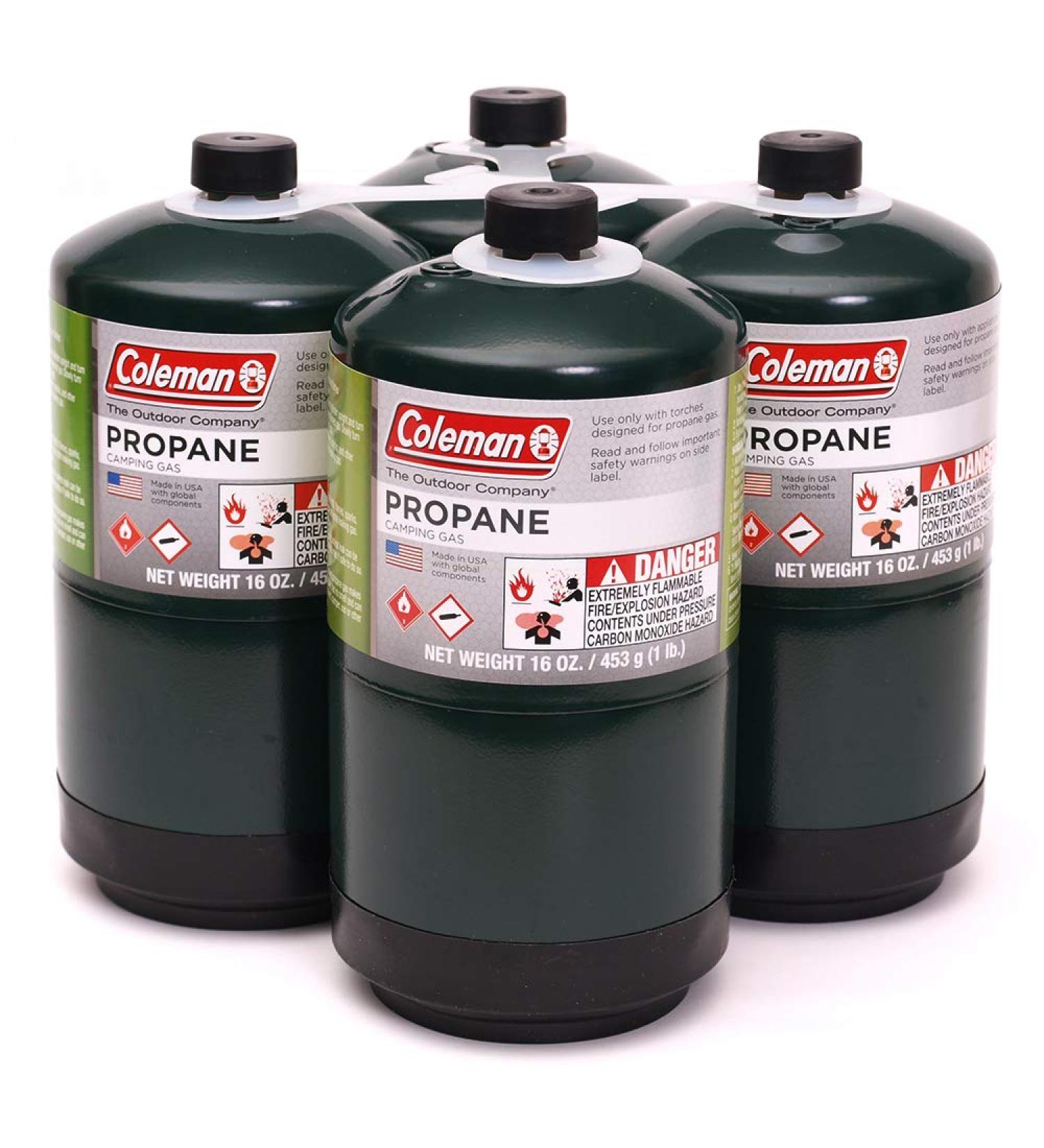 C-M Propane Fuel, 16 oz, Propane Camping Cylinde 4-Pack