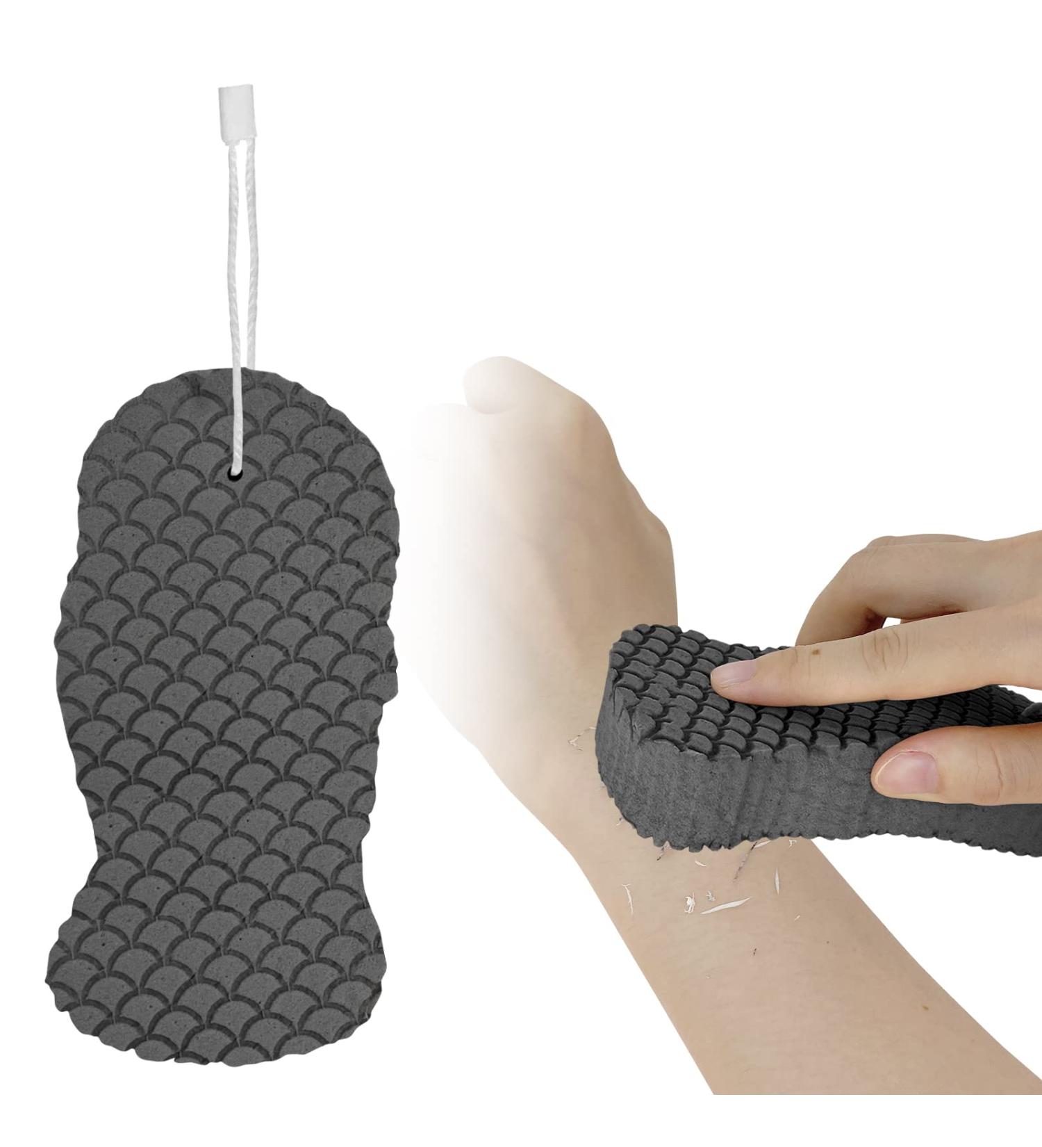 Super Soft Exfoliating Bath Sponge for Gentle Dead Skin Removal and Deep Cleansing - Grey, 1 Count - Buy Online on GoSupps.com