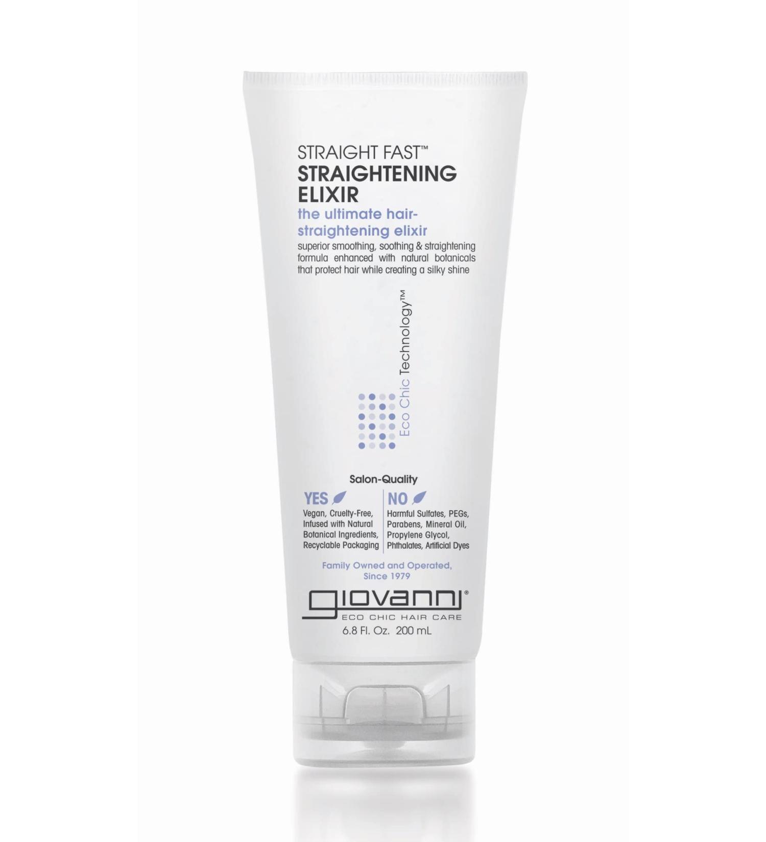 GIOVANNI Eco Chic Straight Fast Straightening Elixir 6.8 oz - Pack of 2 | Heat Protection, Smooths & Straightens Hair, Color Safe - No Parabens - Buy Online on GoSupps.com