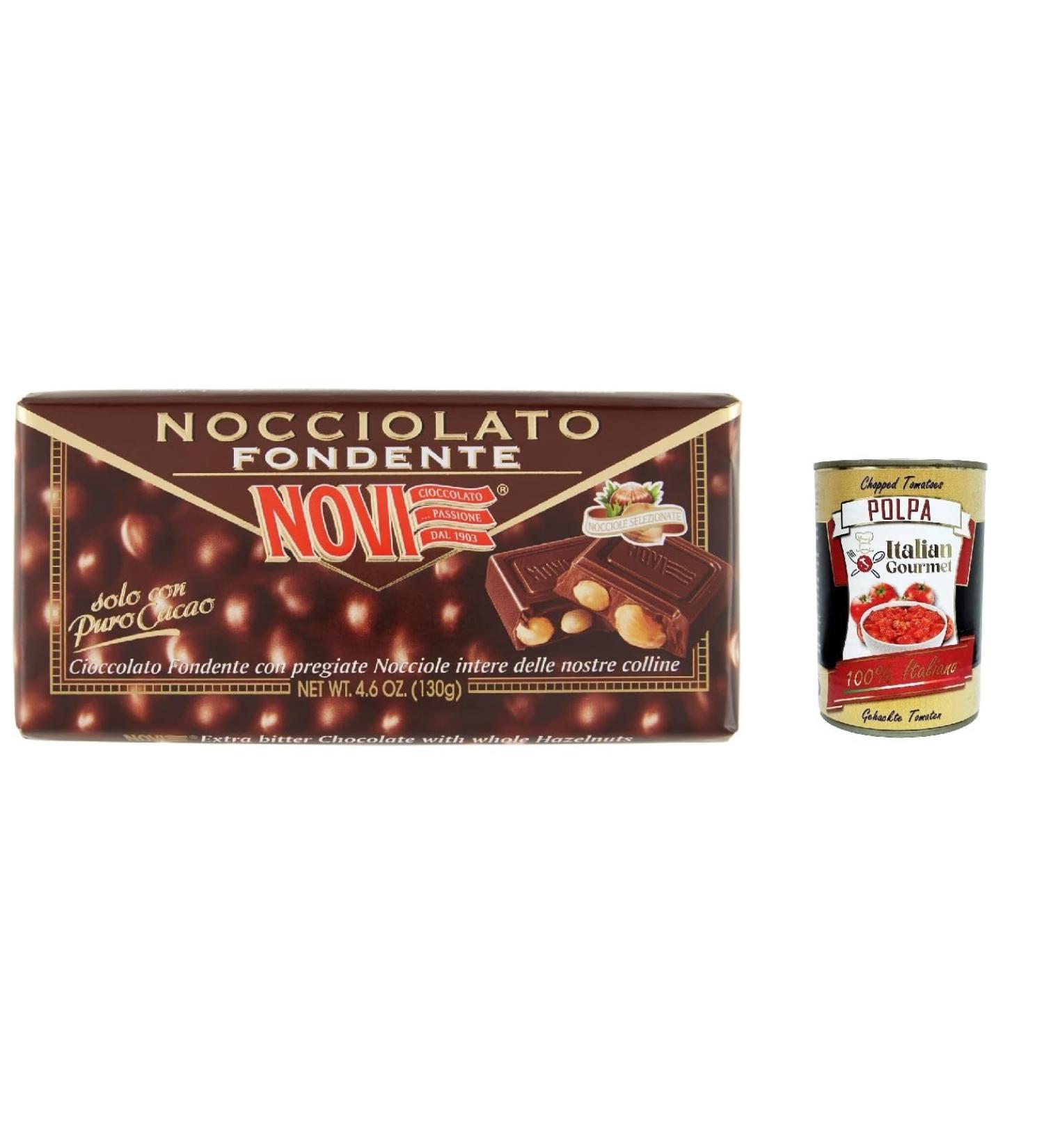  Italian Gourmet E.R. Novi Nocciolato Set of 6 Dark Chocolate Bars with Whole Hazelnuts Hazelnut Chocolate Bar 230g + Italian Gourmet Polpa 400g - Buy Online on GoSupps.com