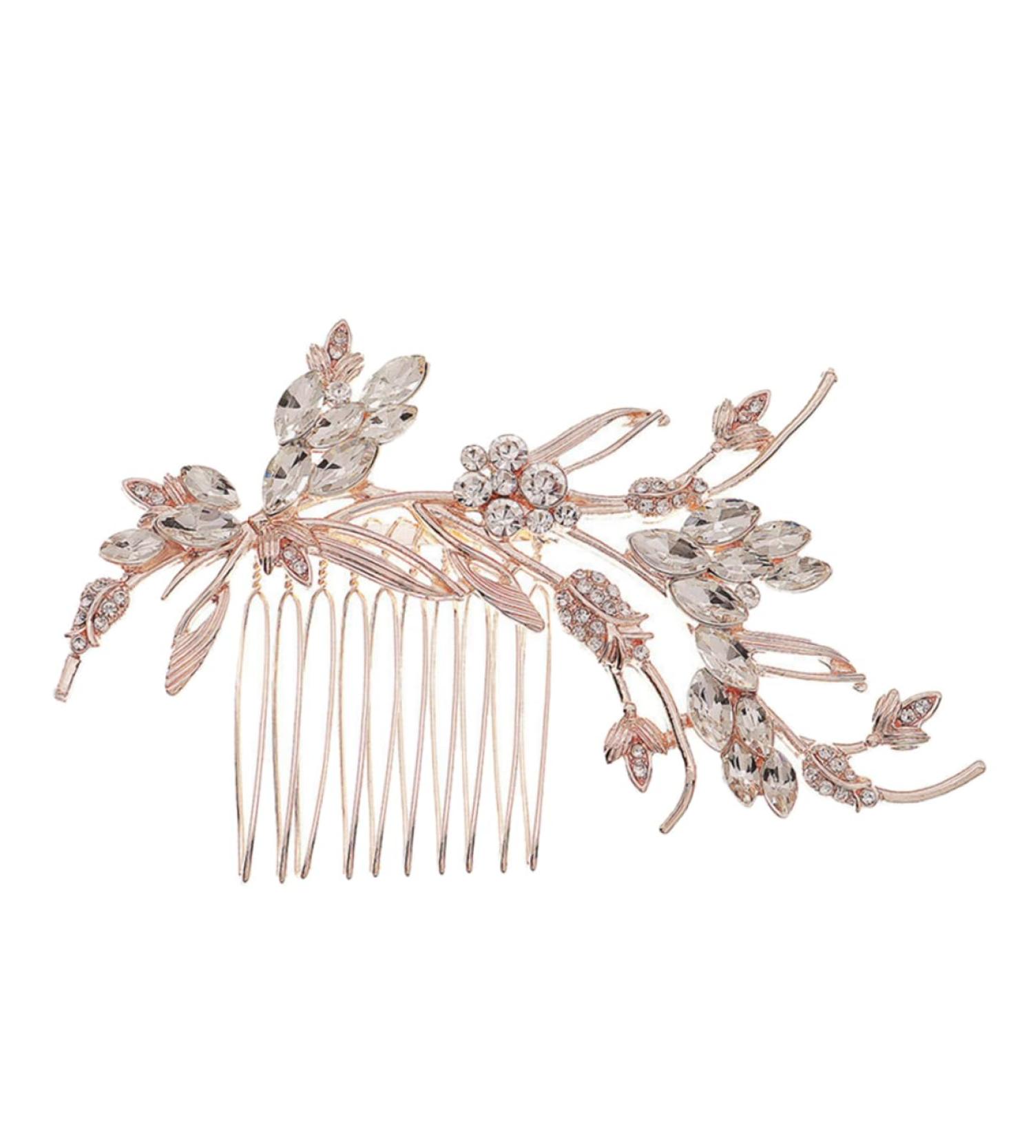 Angoily Bridal Comb Barrettes for Women Bridal Headpiece Hair Gems for Women Laundry Dispenser Wedding Headdresss Yellow Barrette Gold Tiara Simple Bridesmaid Hair up Zinc Alloy - Buy Online on GoSupps.com