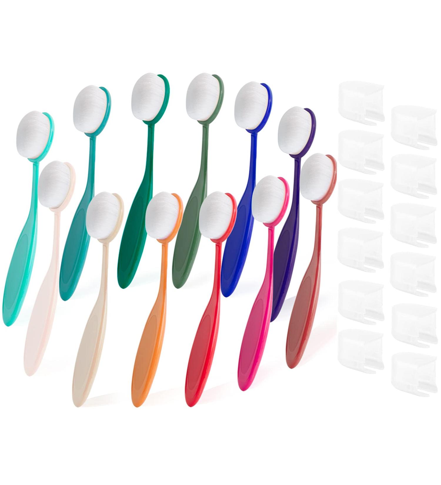 Yoseng 12-Piece Colored Ink Blending Brushes w/ Dust Cover - Ideal for Card Making, Crafts - Color Code Handles - 0.85 Brush Size - Buy Online on GoSupps.com