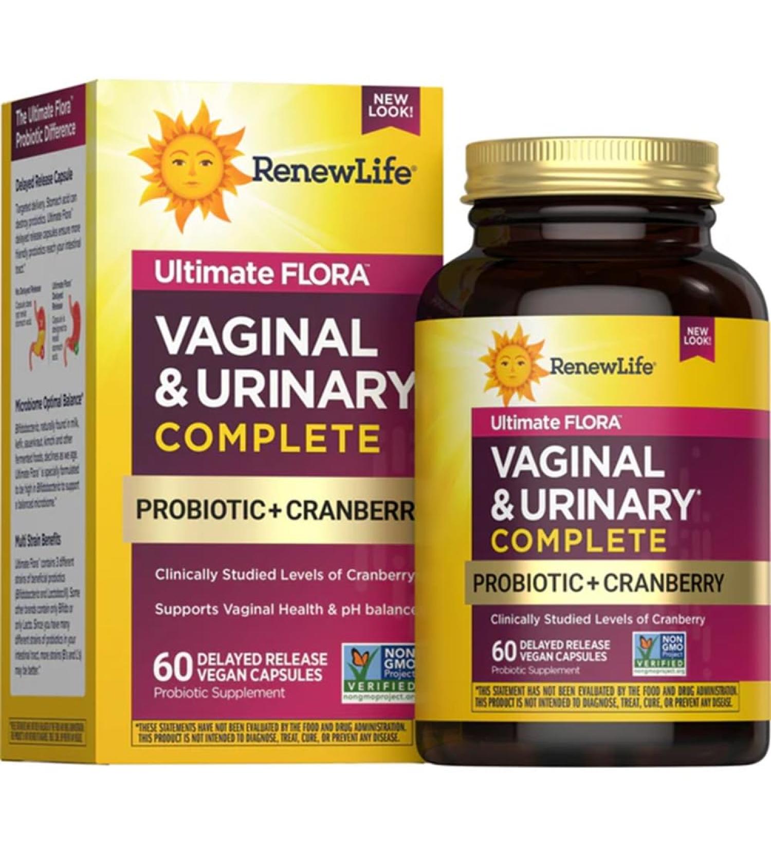 Renew Life Women's Wellness Vaginal and Urinary Probiotic and Cranberry Supplement Probiotic Supplement for pH Balance for Women Digestive Health Dairy Soy and Gluten-Free 3.5 Billion CFU 60 Ct - Buy Online on GoSupps.com
