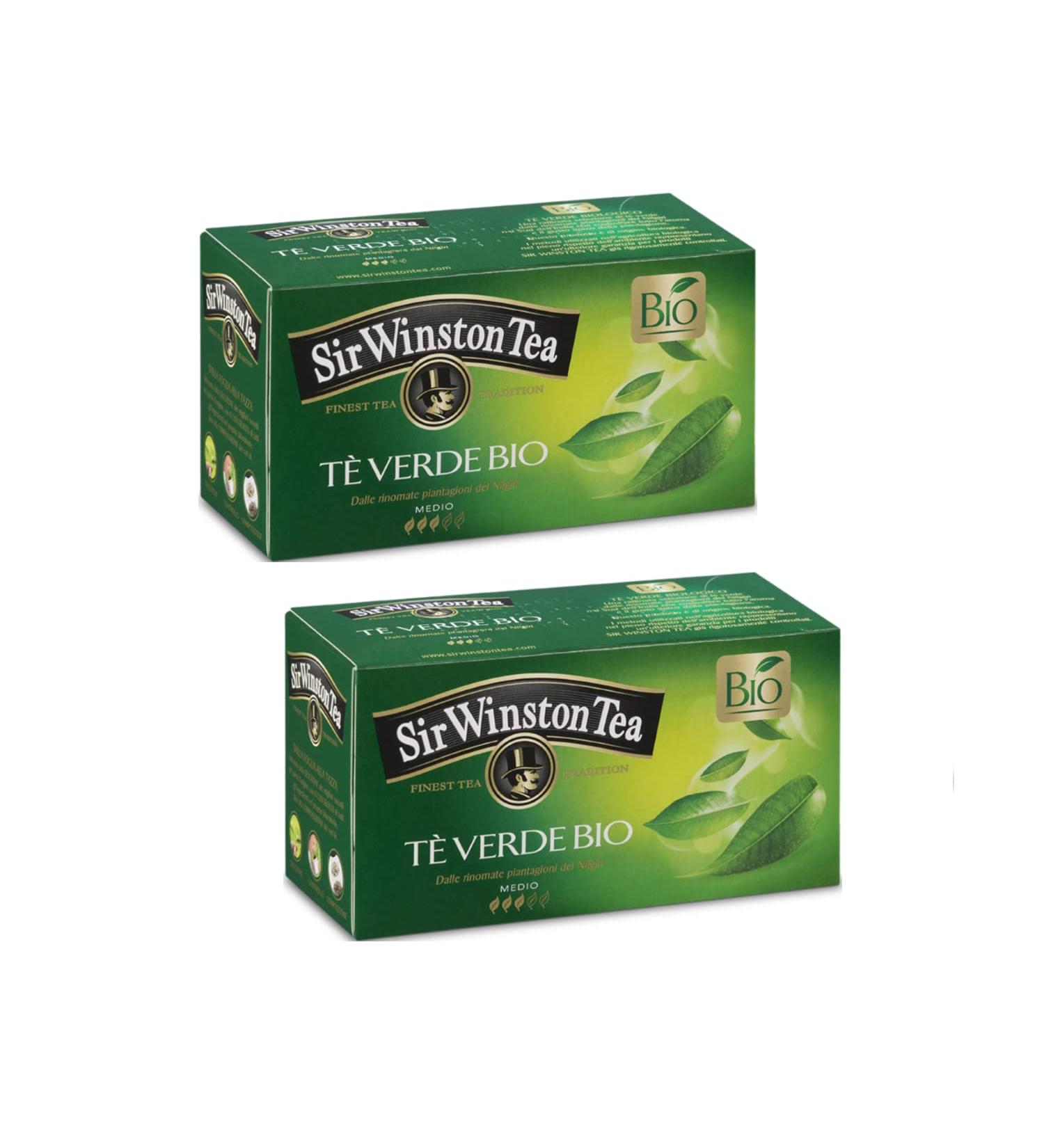 Sir Wiston Tea Organic Green Tea from Nilgiri Plantations - 2 x 20 Tea Bags (70 grams) - Buy Online on GoSupps.com