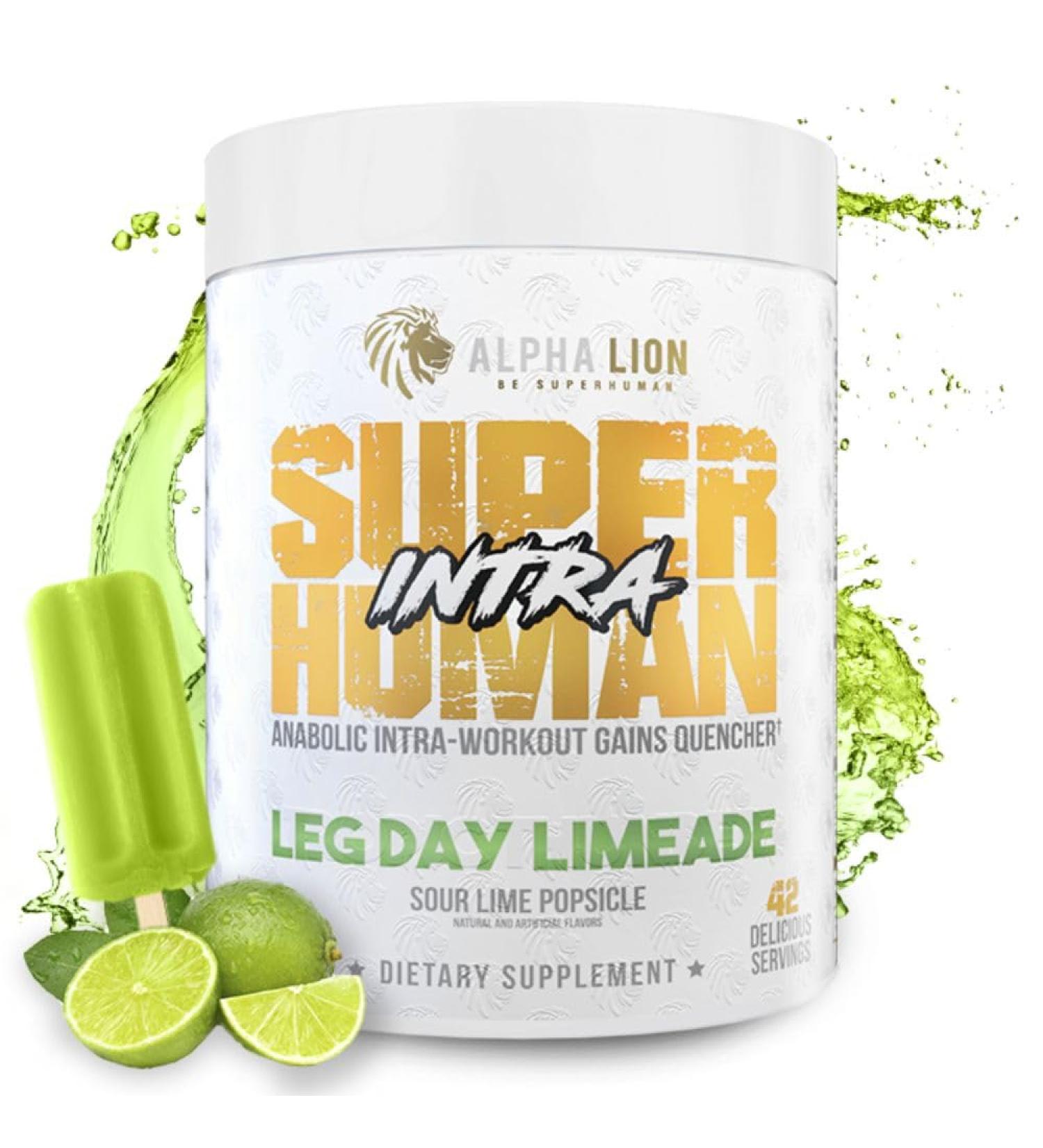 ALPHA LION Superhuman Intra Workout Powder for Men & Women Amino Acids Drink Muscle Recovery Supplement BCAA Powder Electrolytes & Hydration Mix (42 Servings Lime Flavor) Legday Limeade - Buy Online on GoSupps.com
