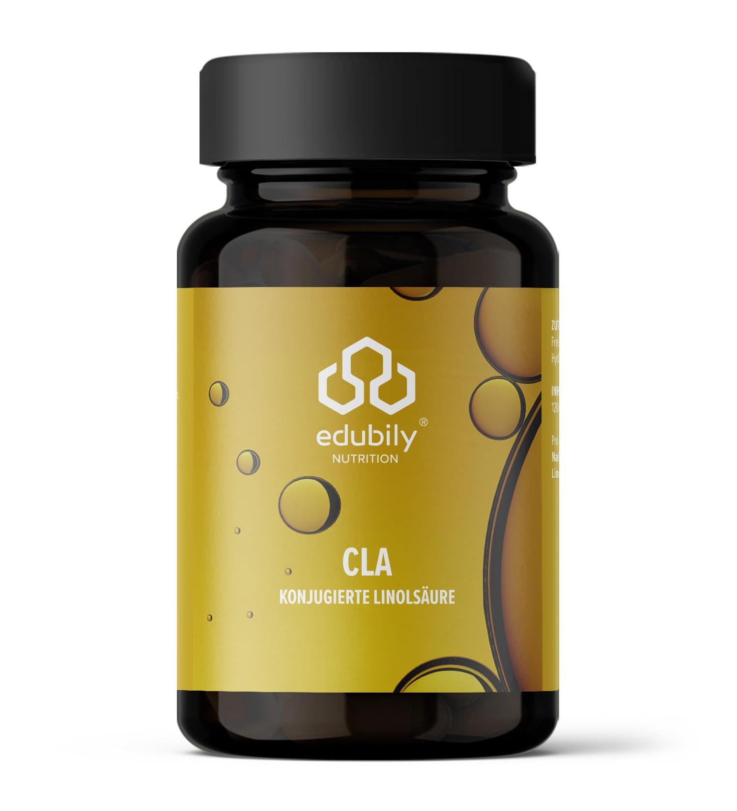 Edubily Nutrition CLA - Vegan 78% Conjugated Linoleic Acid - High Safety - 120 Capsules in Brown Glass - International Shipping Available - Buy Online on GoSupps.com