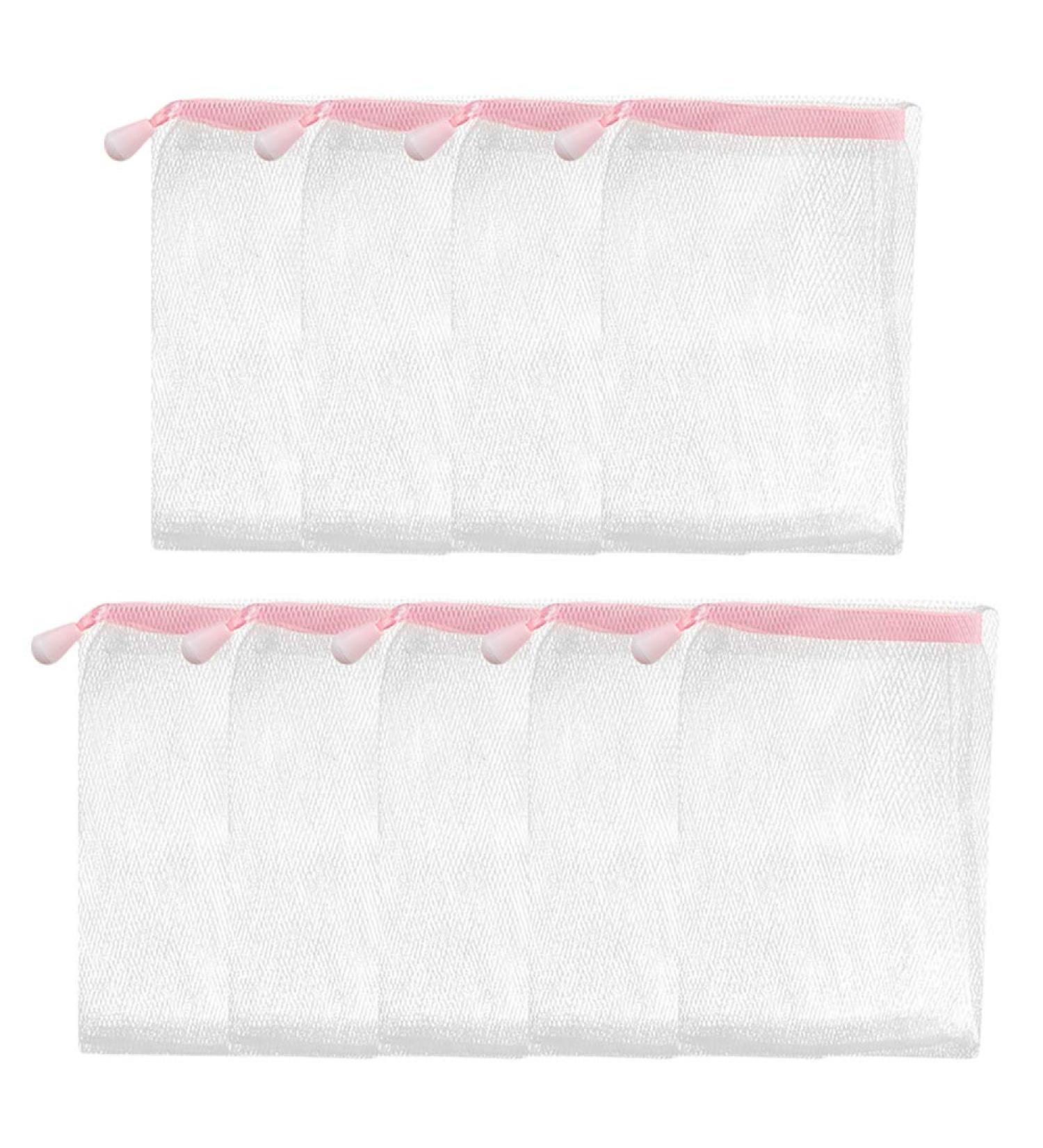 9pcs Shower Mesh Bag with Drawstring - Peeling Mesh Bags for Easy Shower Storage | International Shipping Available - Buy Online on GoSupps.com