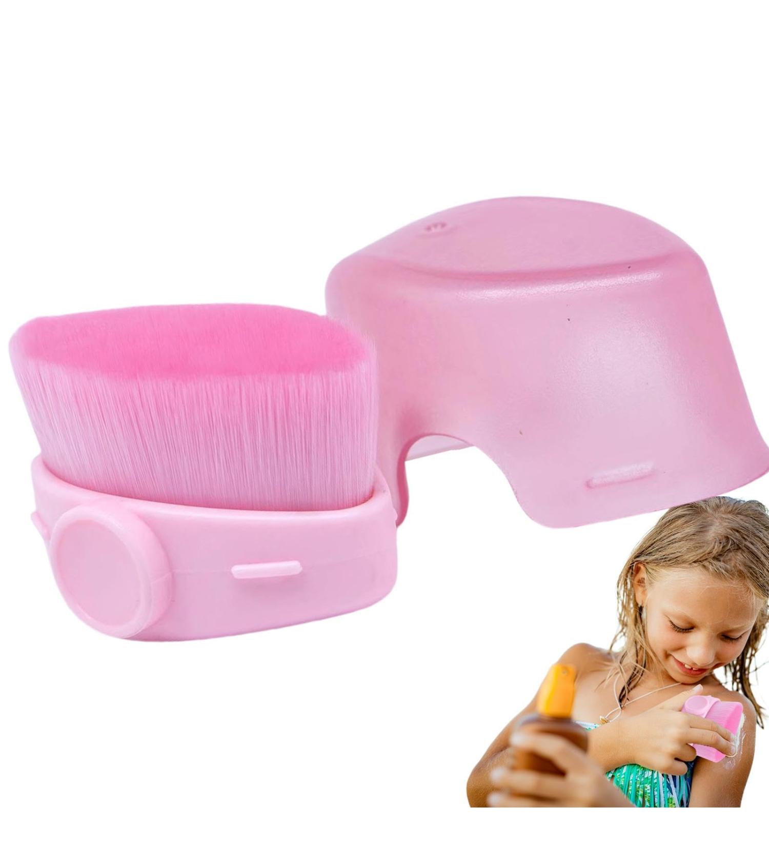 Hugsweet Sunblock Brush - Precise Control Sunblock Applicator for Kids with Soft Fiber Bristles Portable Cosmetic Brushes for Buffing Stippling Blending Pink - Buy Online on GoSupps.com