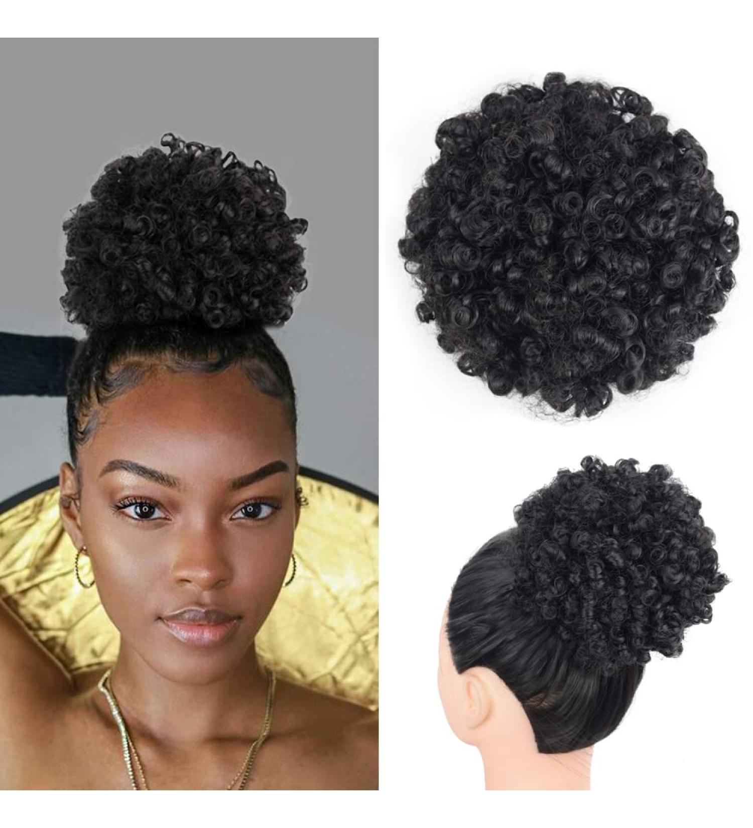 Yinmei Baibian Afro Puff Drawstring Ponytail Hair Extension for Black Women - 1B - Buy Online on GoSupps.com