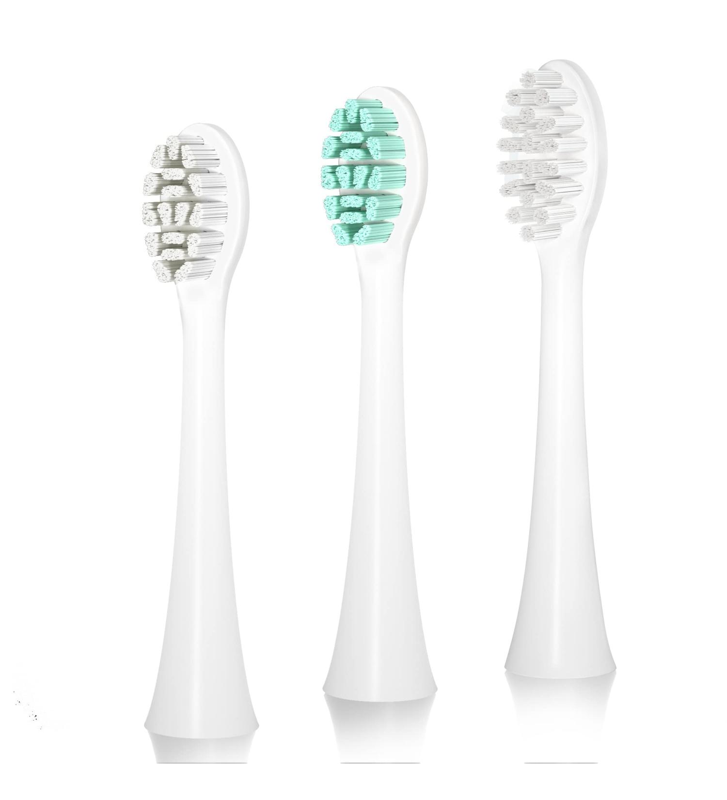 SmartSonic+ Electric Toothbrush Replacement Heads - 3 Pack (White) - Buy Online on GoSupps.com