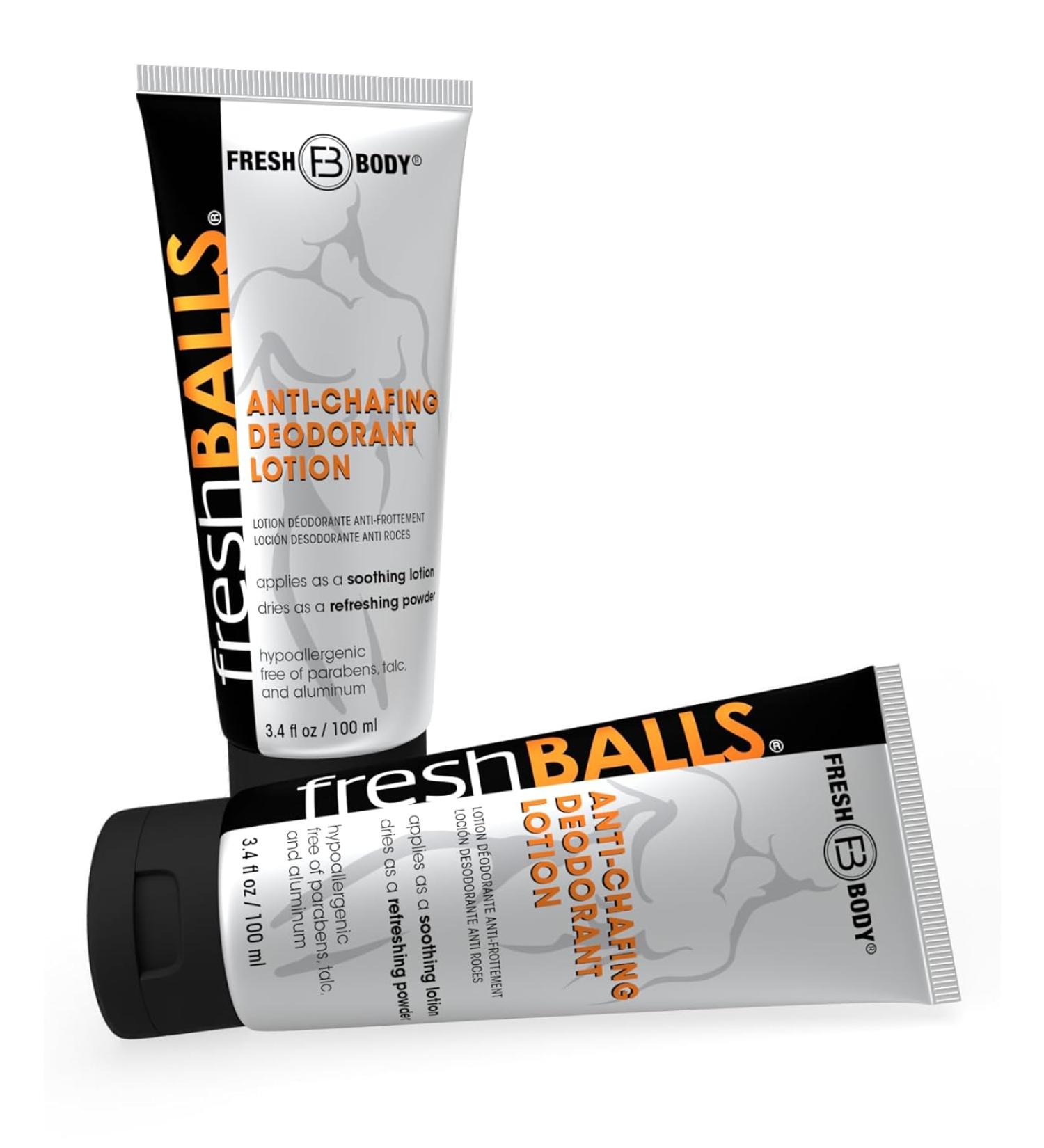 Fresh Body FB - Fresh Balls Lotion 3.4 fl oz (2 Pack) | Men's Anti-Chafing Cream to Powder Deodorant - Buy Online on GoSupps.com