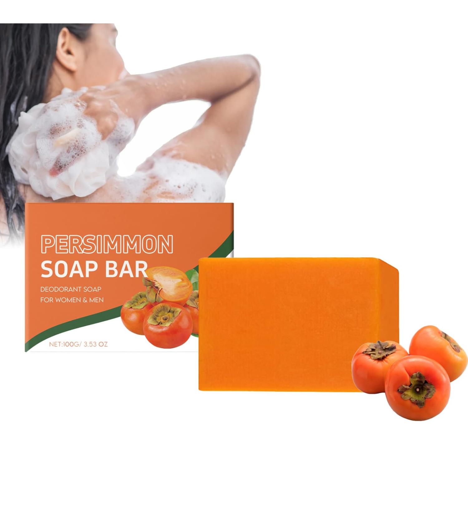  EONFAVE EONFAVE Khaki Soap Presimmon Natural Soap Soap Persimmon Soap Eliminate Body Odor for Men Women Moisturizing Brightening Deep Cleansing Facial Body Wash - Buy Online on GoSupps.com