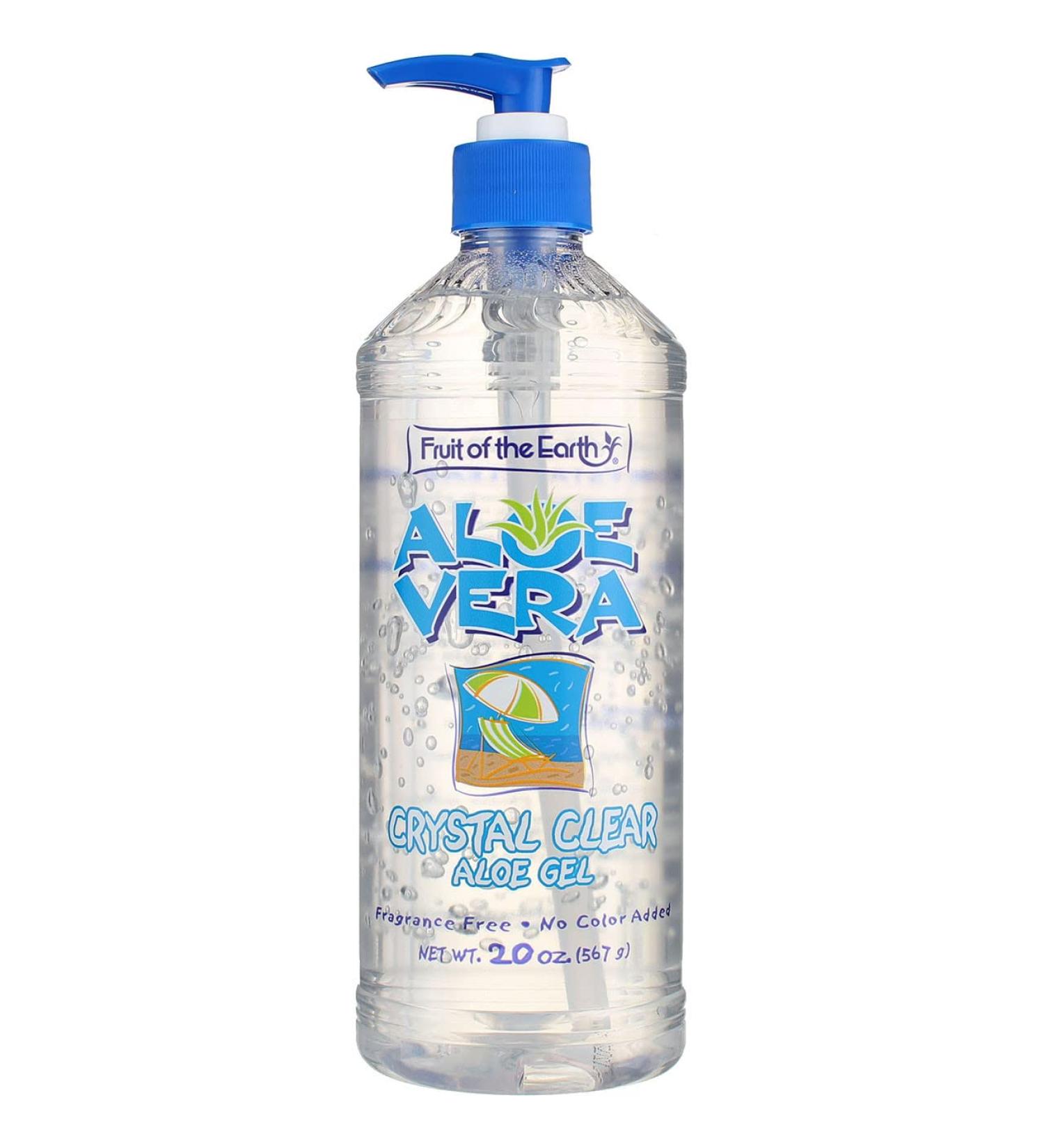 Fruit of the Earth Aloe Vera Crystal Clear Gel 20 oz - Pack of 3 | 100% Pure Aloe Gel - Buy Online on GoSupps.com