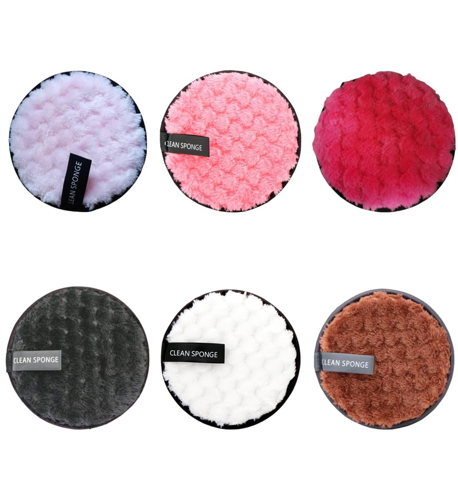 Buy Asymnm 6-Piece Washable Slaughtering Pads | Microfiber Reusable Makeup Sponges for Facial Cleaning - 11.5 cm 6 Colors - Buy Online on GoSupps.com