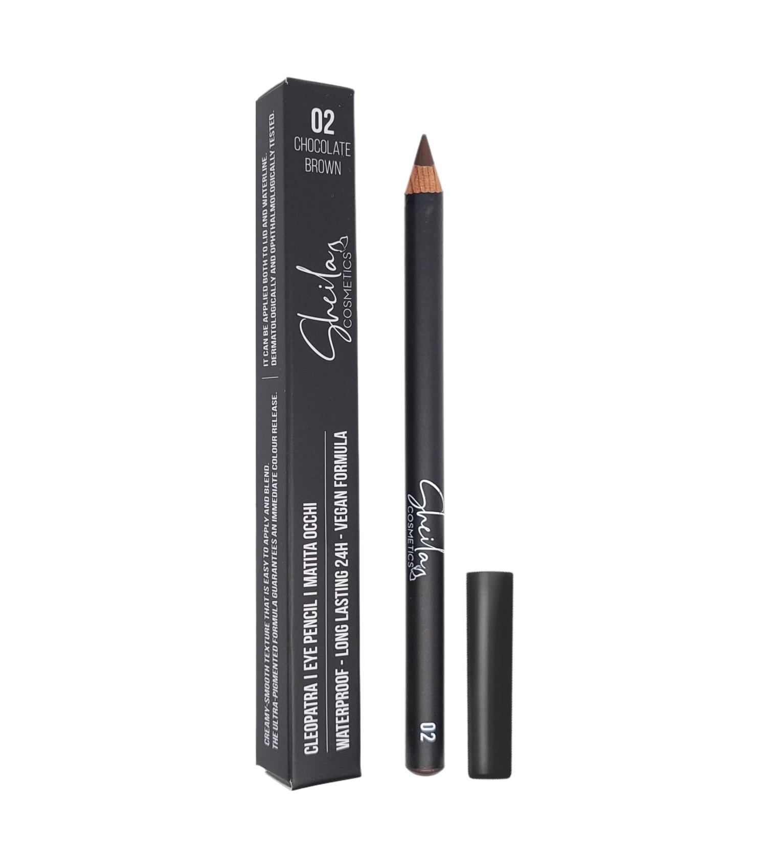 Sheila Cosmetics Cleopatra Crayon Kh l Yeux Waterproof Texture Douce et Estompable Tenue 24h Test Ophtalmologiquement Fabriqu en Italie (02 Chocolate Brown) - Buy Online on GoSupps.com