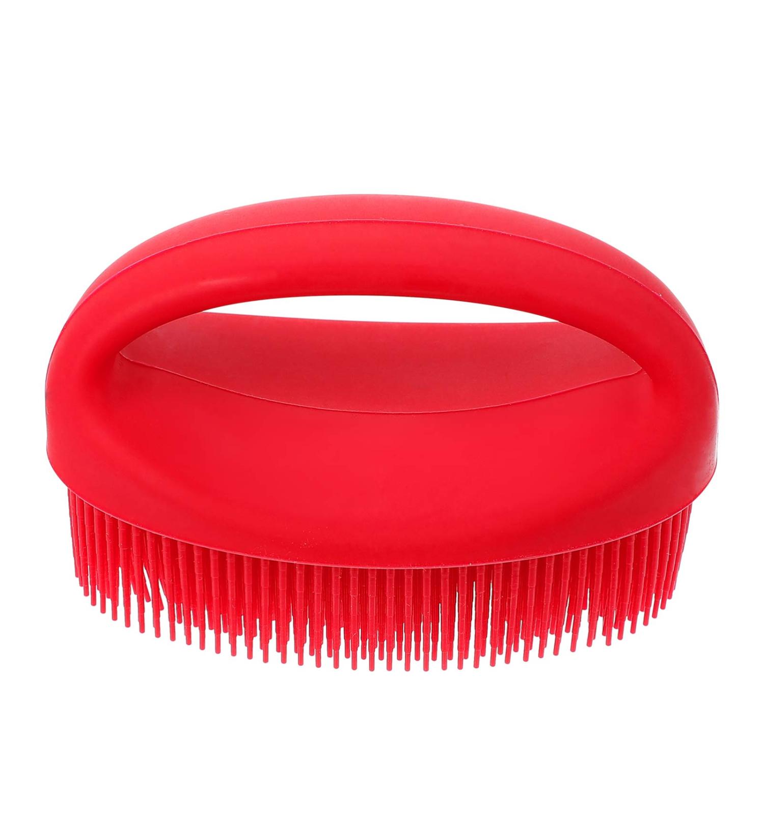 Silicone Body Brush Scrubber | Handheld Massager for Bath and Shower | Bathroom Tool for Men and Women | Red Color | 1 Pc - Buy Online on GoSupps.com