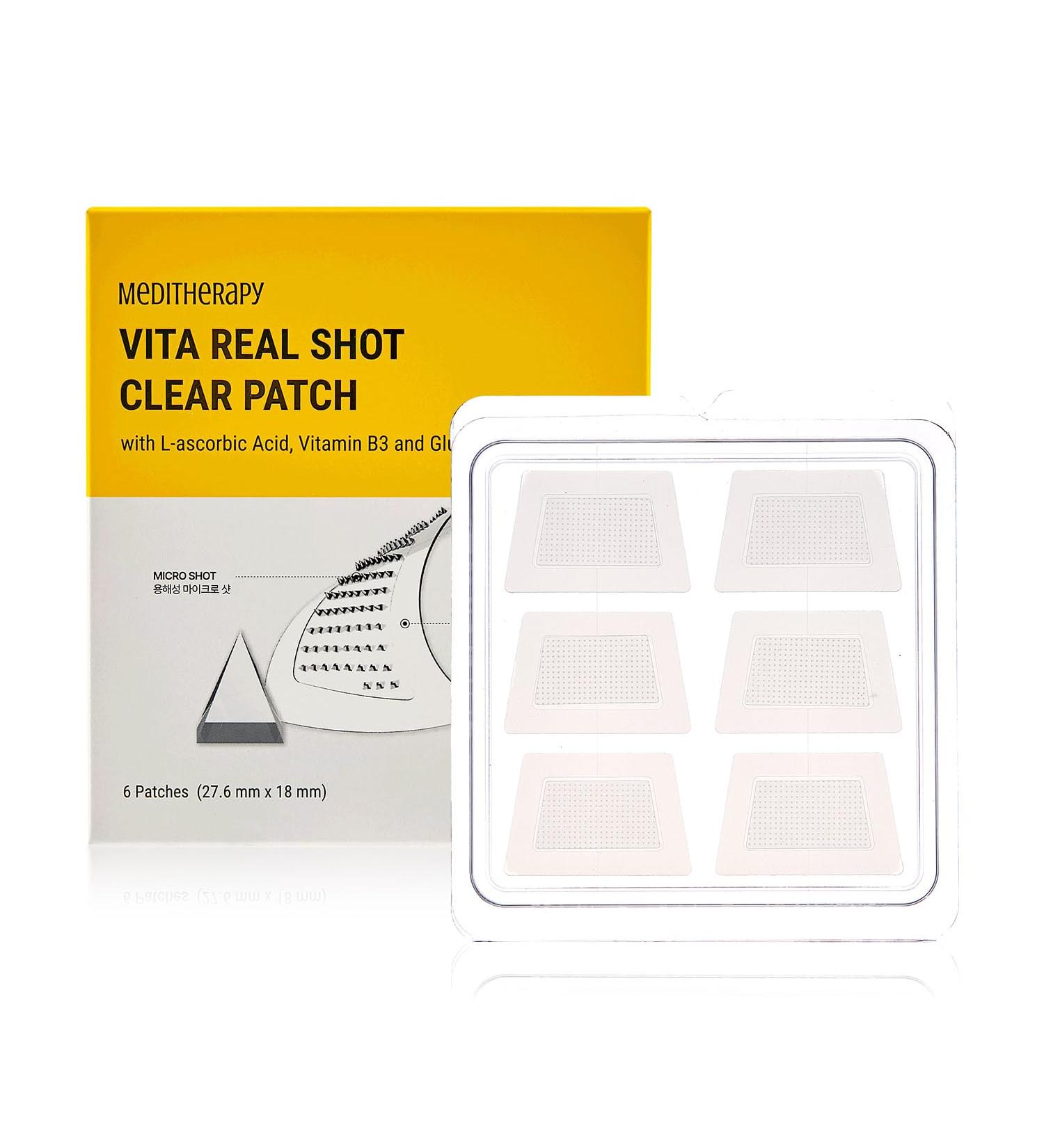 MEDITHERAPY VITA REAL Shot Clear Patch - Dark Spot & Acne Care Hydrocolloid Patch with Pure Vitamin C for Brightening | Korean Skincare (6EA - Buy Online on GoSupps.com