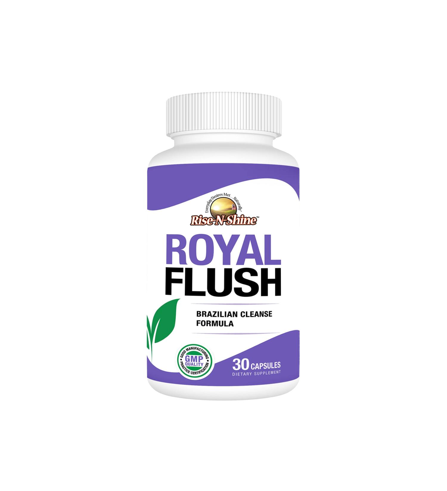 Royal Flush Colon Cleanser & Detox for Weight Loss | Healthy Digestive System with Senna Leaves, Black Walnut Hulls, Bentonite Clay | 30 Count - Buy Online on GoSupps.com