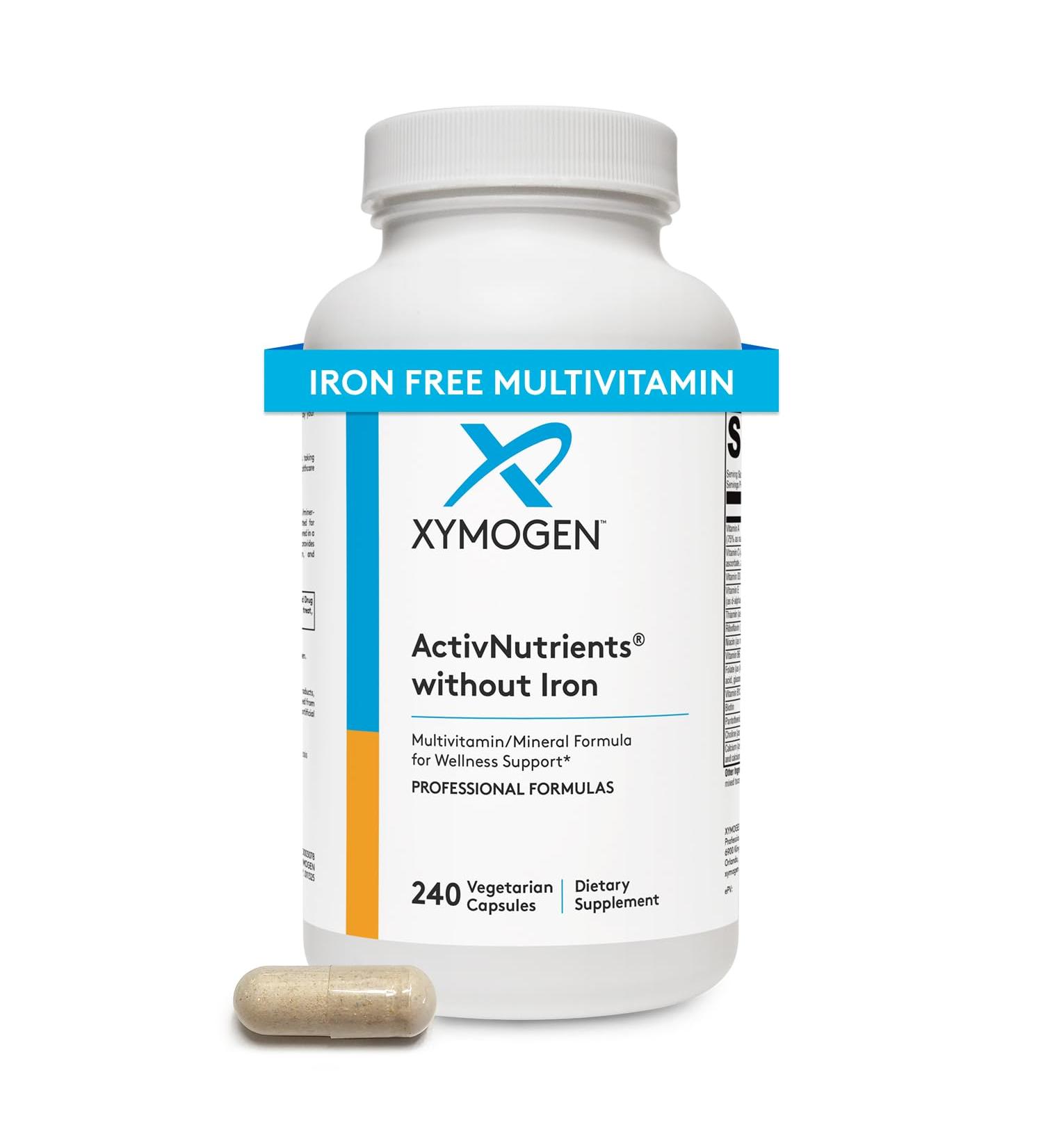 XYMOGEN ActivNutrients Without Iron - Multivitamin Multimineral for Wellness, Immune, Energy and Mood Support - Chelated Minerals + Active B Vitamins with Folate (240 Capsules) 240 Count (Pack of 1) - Buy Online on GoSupps.com
