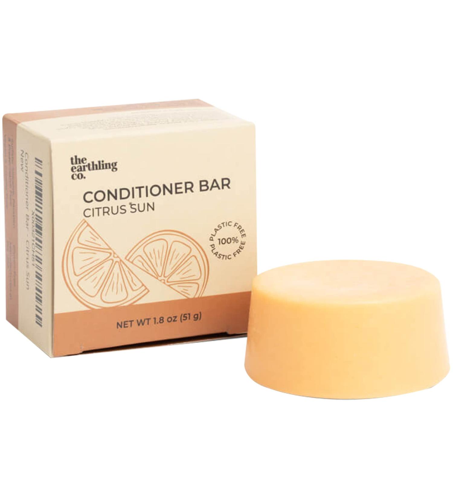 Earthling Co. Nourishing Conditioner Bar - Vegan Formula for All Hair Types - Citrus Sun Scent - 1.8 oz - Buy Online on GoSupps.com