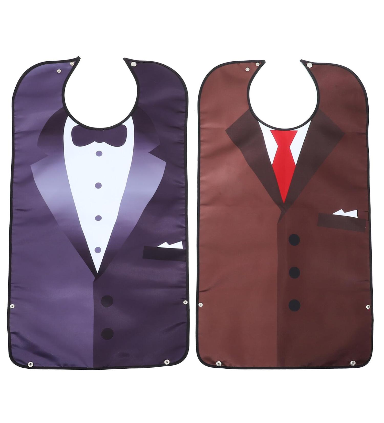 Luxshiny Waterproof Adult Bibs for Seniors | Reusable Slobber Latz Apron - 2 Pieces of Eating Protection for Older Women & Men - Buy Online on GoSupps.com