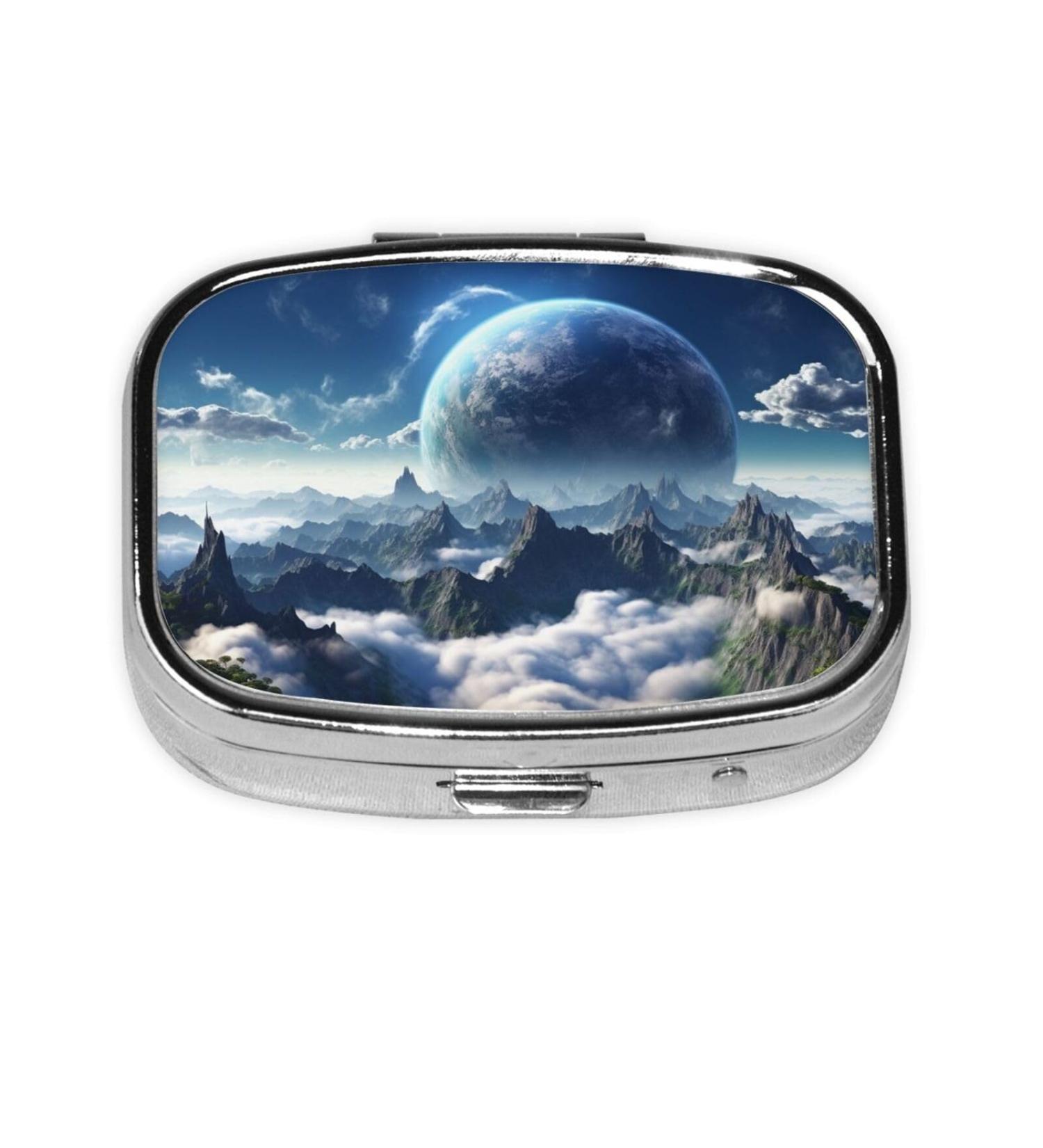 Fantasy Earth 2 Compartment Pill Case - Cute Travel Pill Organizer & Purse Pill Box for Gifts - Buy Online on GoSupps.com